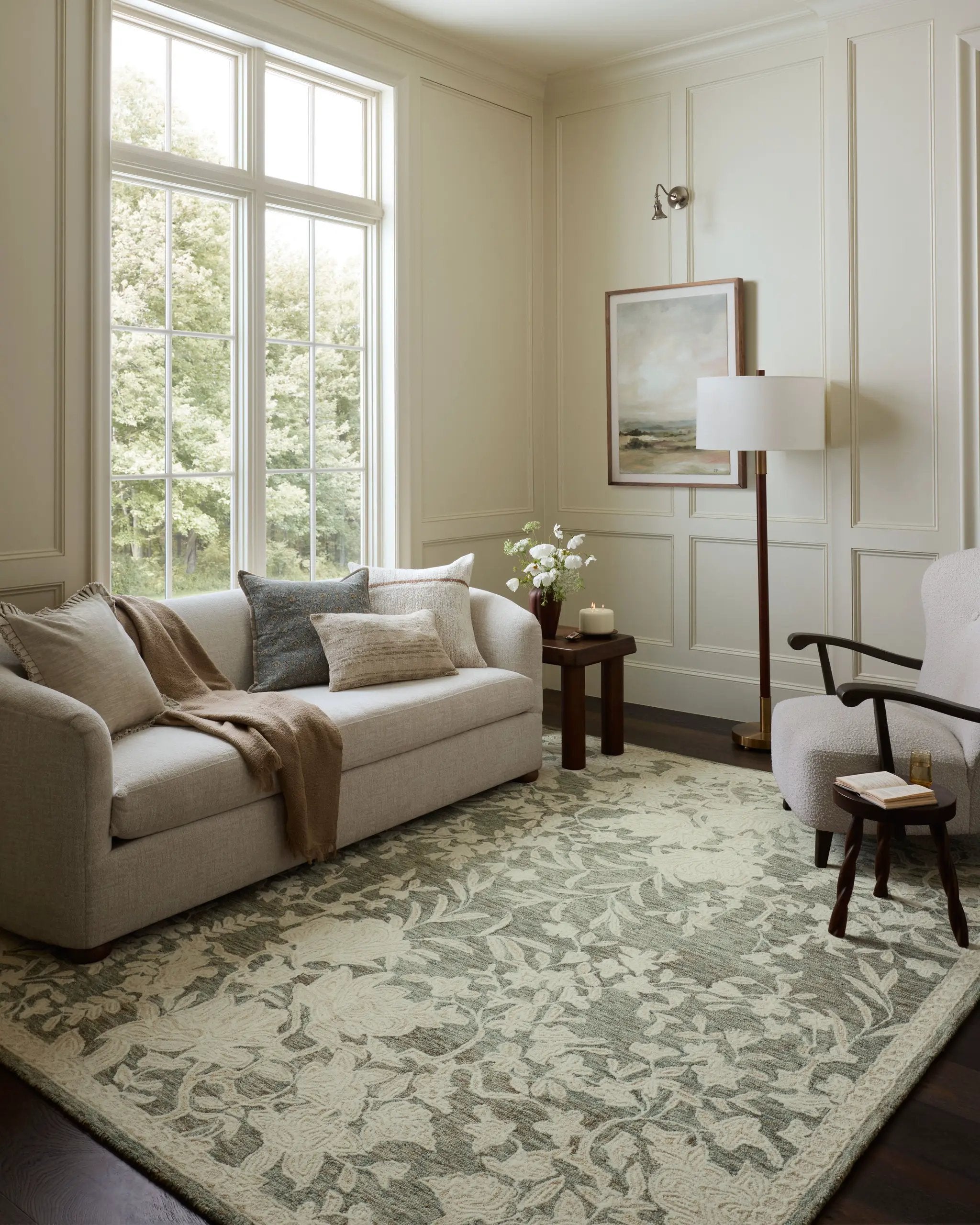 Lenore LNO-02 Lagoon / Wheat Area Rug by Loloi