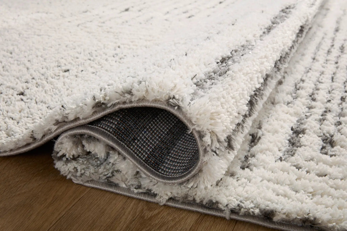 Levitt Shag LEV-02 Ivory / Grey Area Rug by Loloi