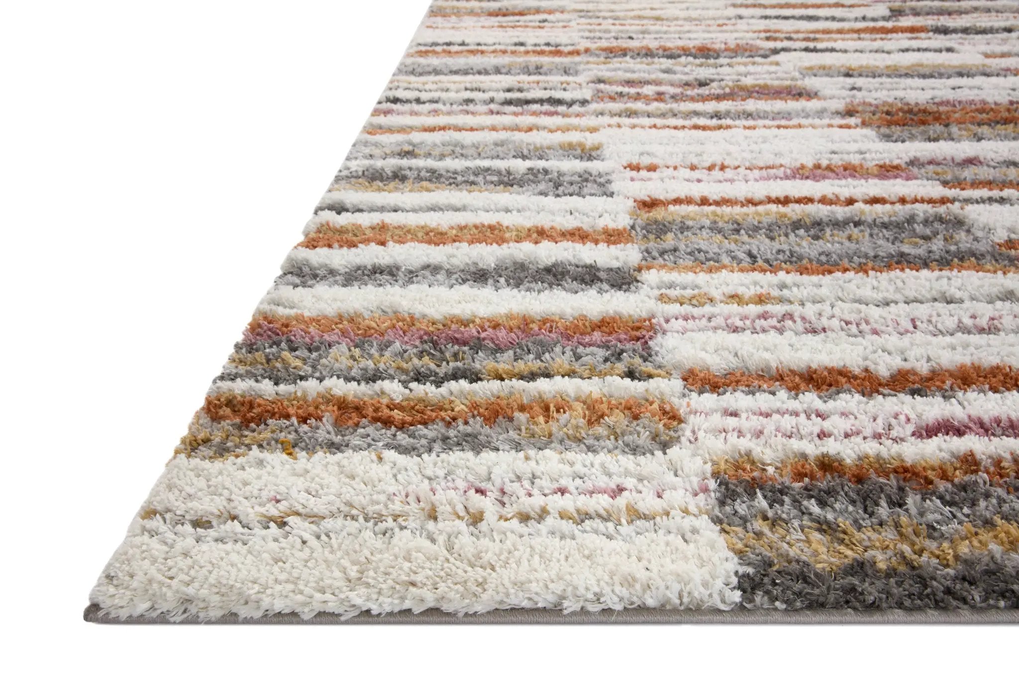 Levitt Shag LEV-03 Ivory / Sunset Area Rug by Loloi