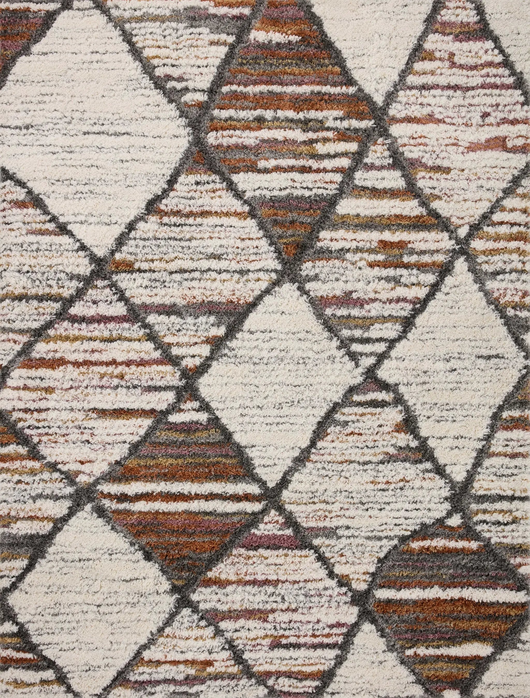 Levitt Shag LEV-05 Ivory / Fiesta Area Rug by Loloi