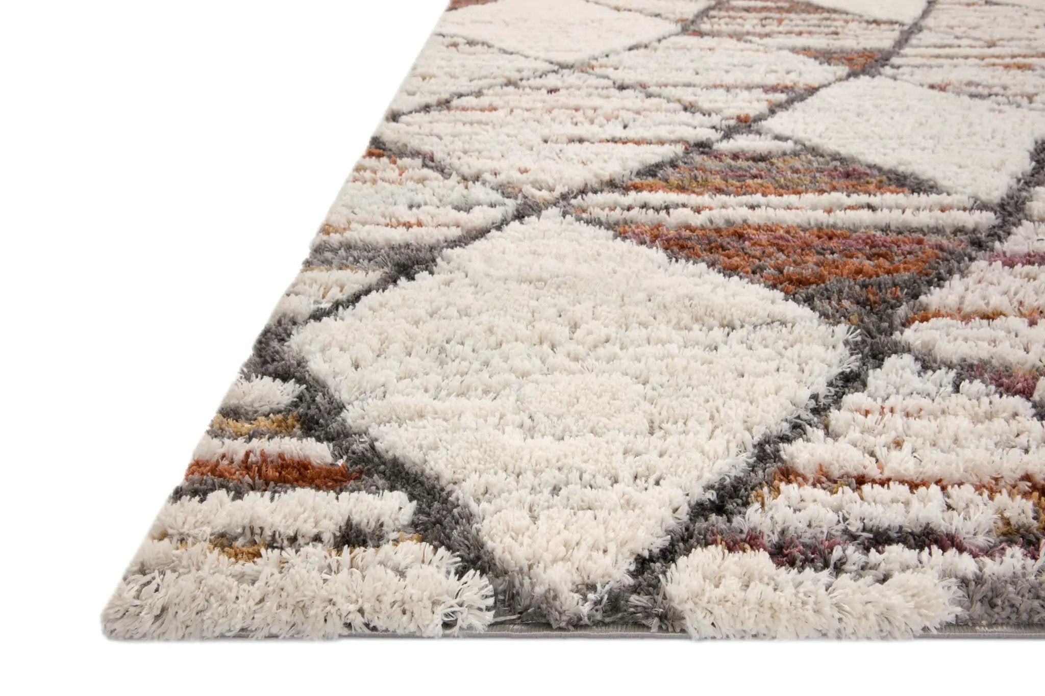 Levitt Shag LEV-05 Ivory / Fiesta Area Rug by Loloi