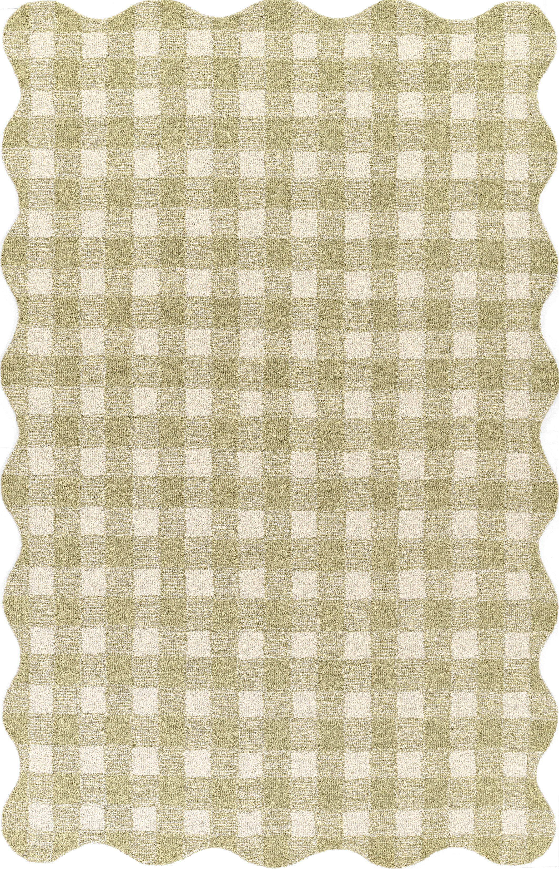 Lily LIY-1 Green Area Rug, soft pastel wool rug hand-tufted in India