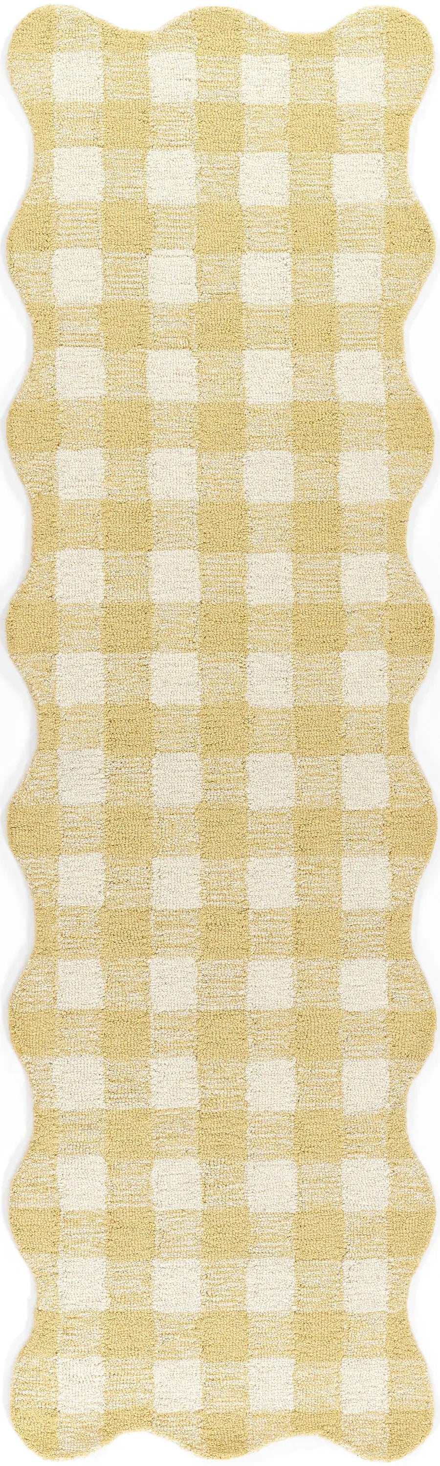 Lily LIY-1 Yellow Area Rug, cheerful hand-tufted wool with whimsical patterns