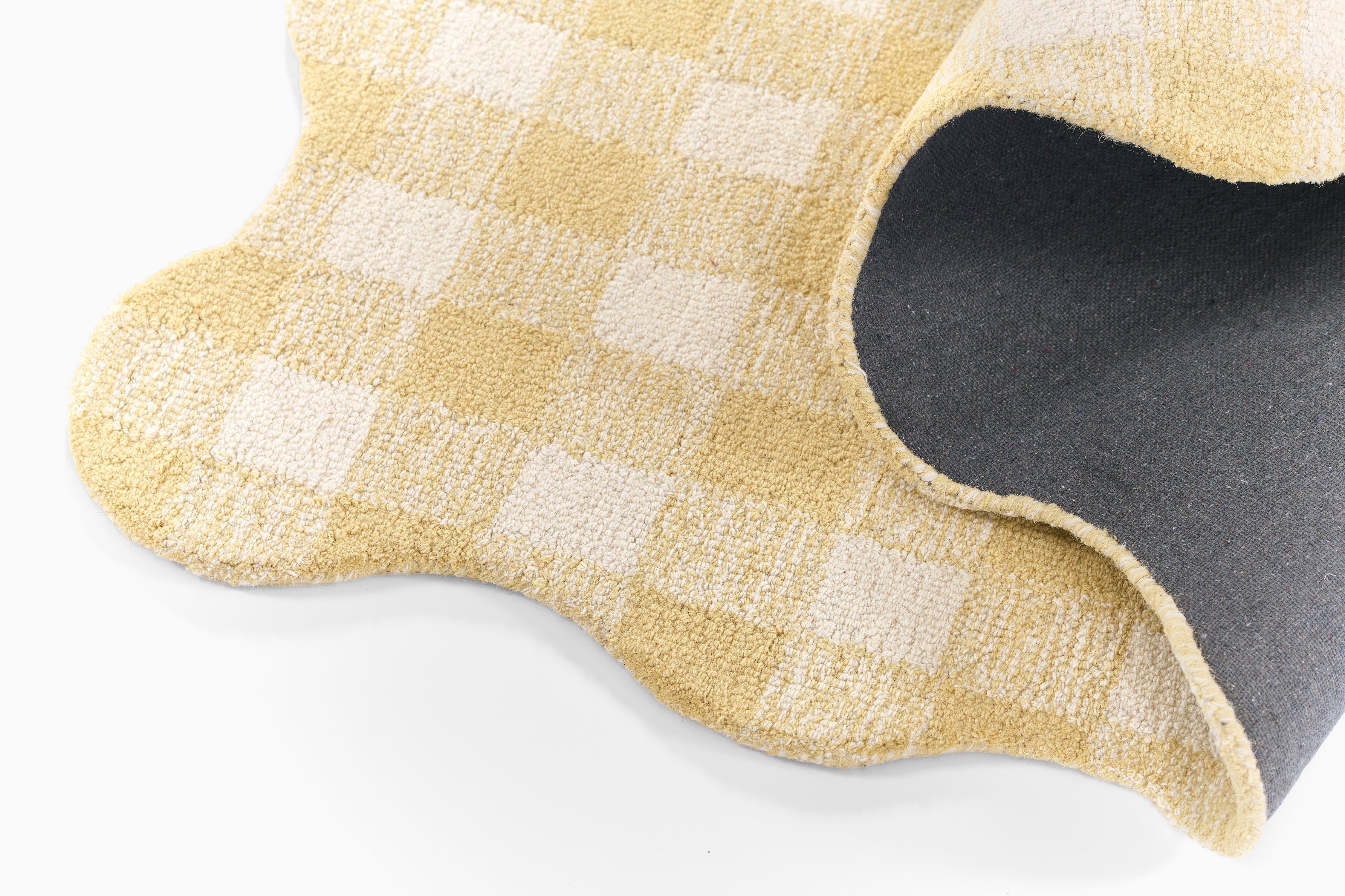 Lily LIY-1 Yellow Area Rug, cheerful hand-tufted wool with whimsical patterns
