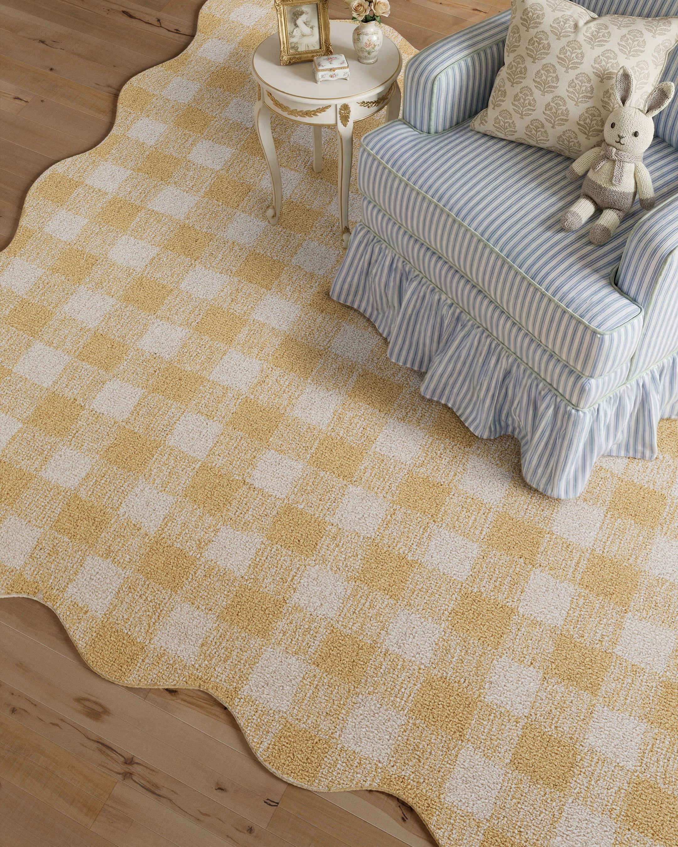Lily LIY-1 Yellow Area Rug, cheerful hand-tufted wool with whimsical patterns