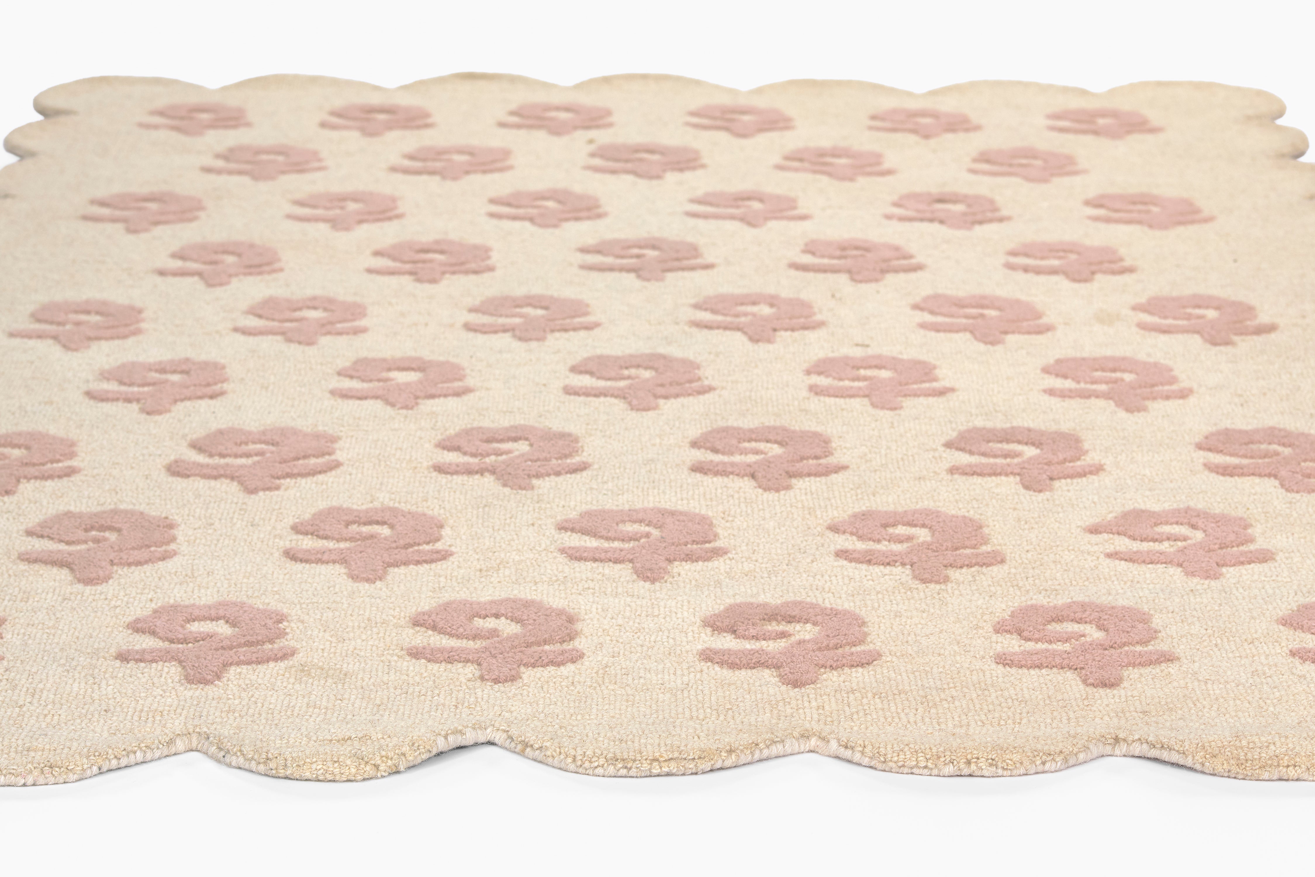 Lily LIY-2 Pink Area Rug, soft pink hand-tufted wool with cottage-style charm