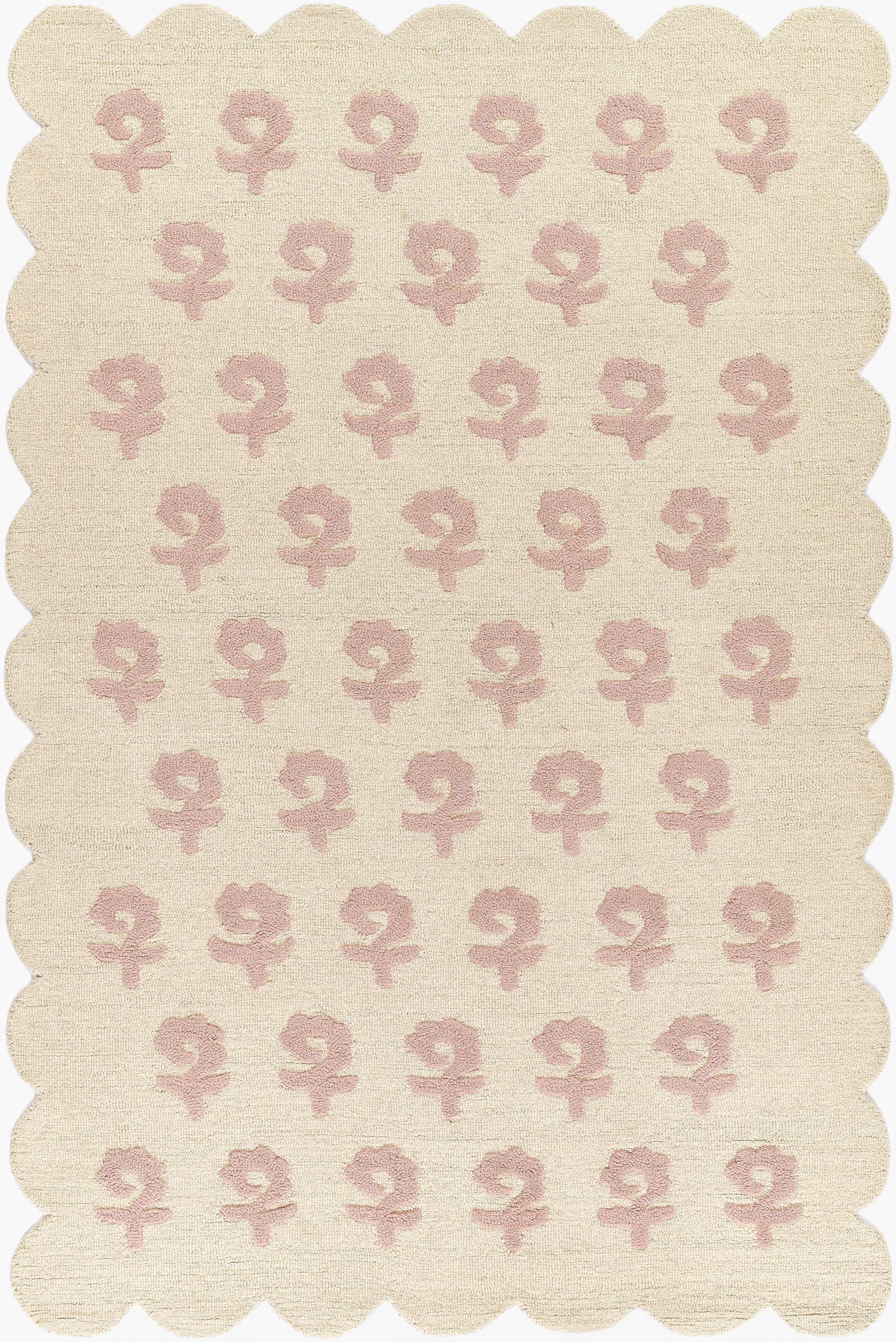 Lily LIY-2 Pink Area Rug, soft pink hand-tufted wool with cottage-style charm