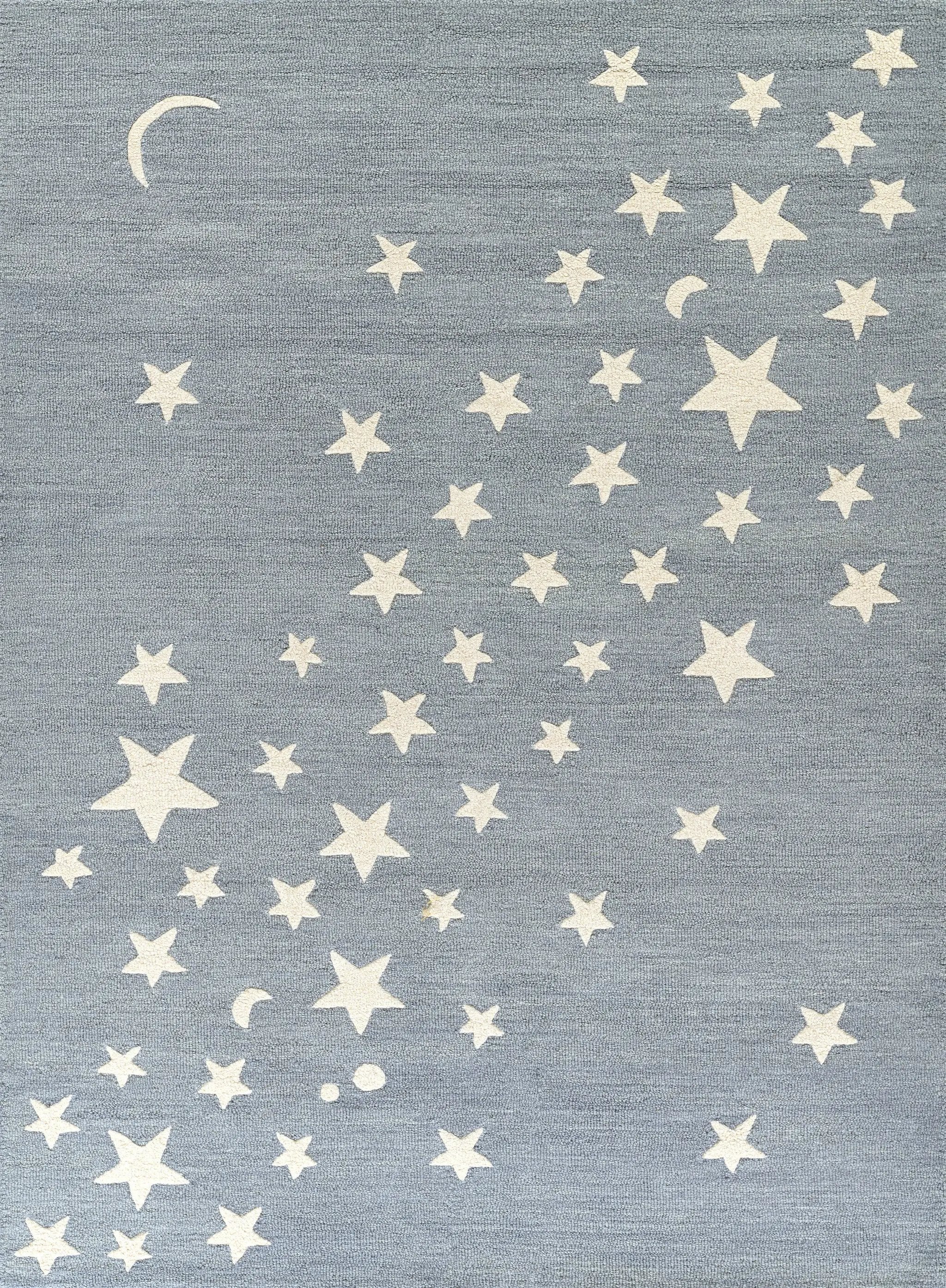 Lily LIY-4 Blue Area Rug, durable hand-tufted wool with charming style