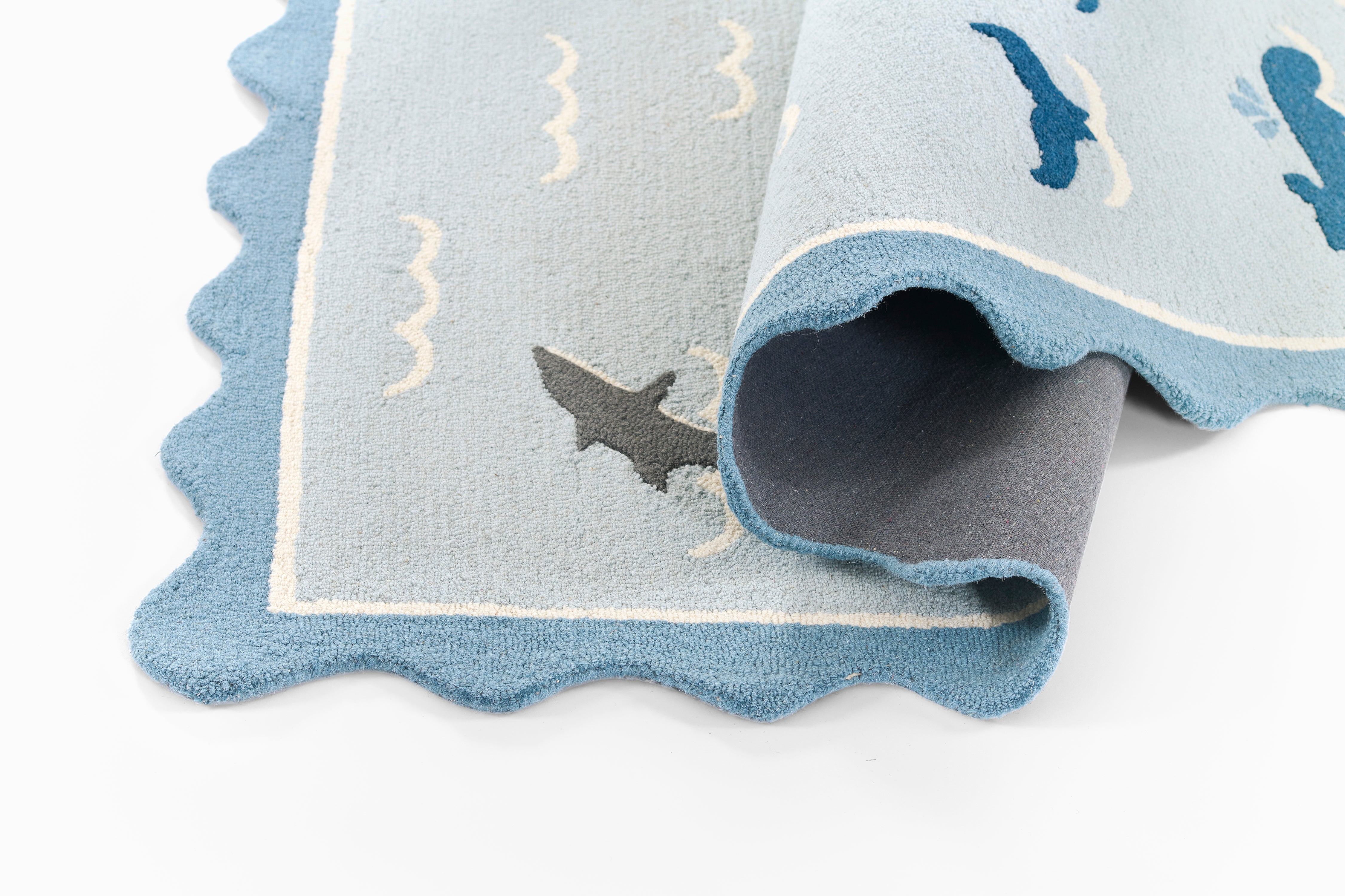 Lily LIY-7 Blue Area Rug, charming hand-tufted wool for cottage interiors