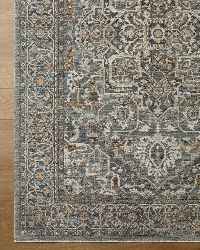 Close-up of the Arda ACZ-2306 Deep Teal Area Rug featuring a traditional medallion pattern.