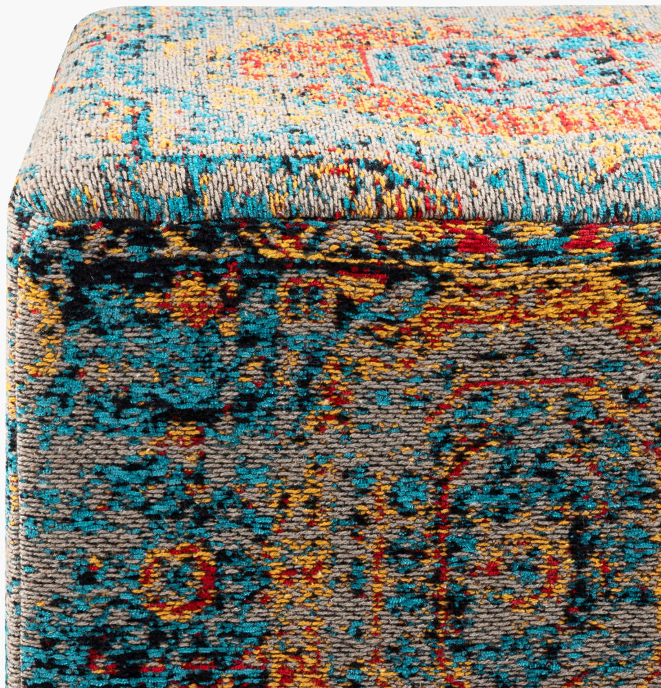 Surya Amsterdam AMPF-001 Blue Fully Upholstered Body Ottoman