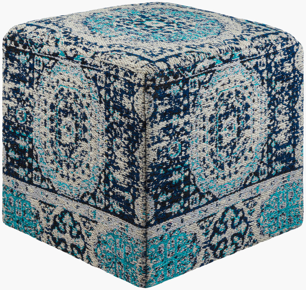 Surya Amsterdam AMPF-003 Navy Fully Upholstered Body Ottoman