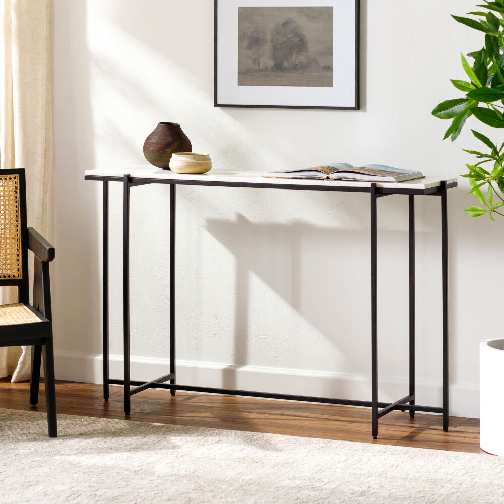 Surya Anaya ANA-003 White Marble Top Console Table