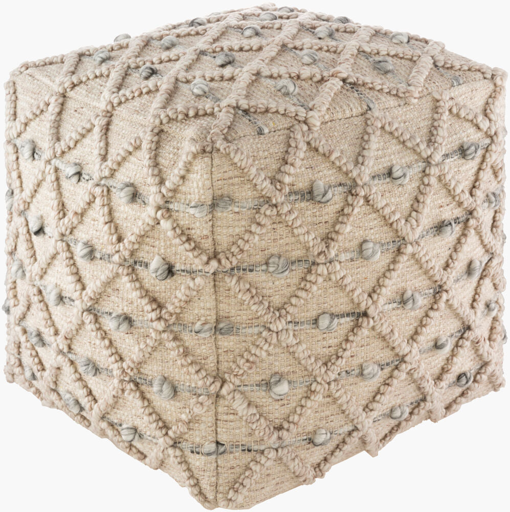 Surya Anders ARPF-001 Hand Woven with Removable Cover Pouf
