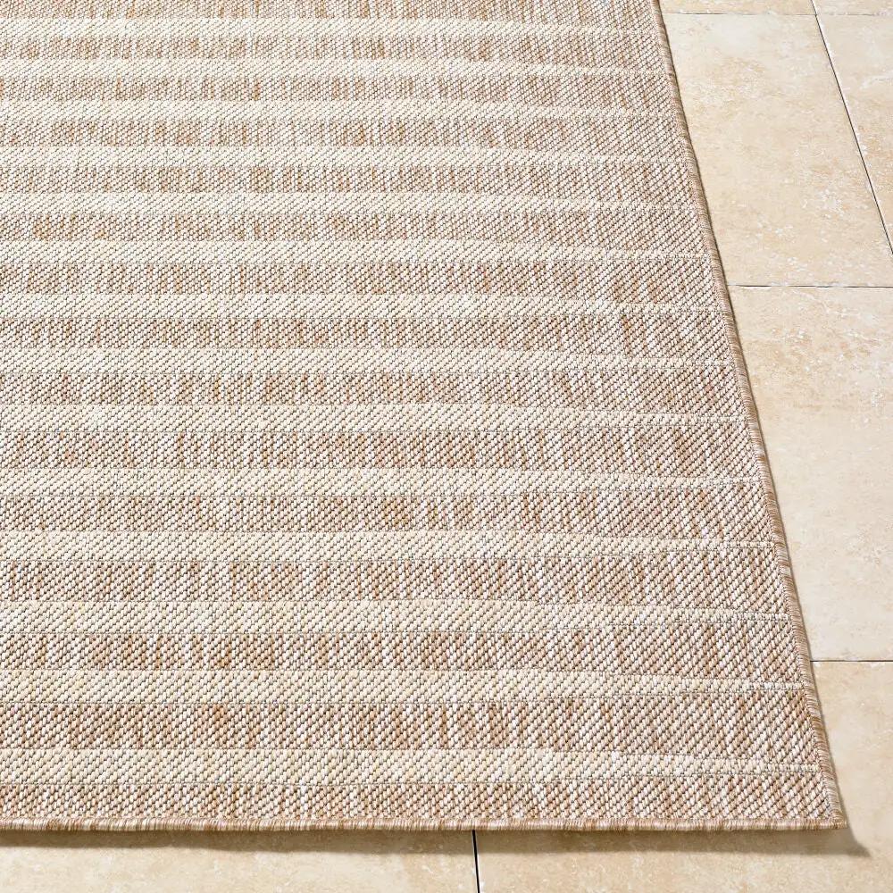 Close-up of the Agave GAAG-2300 Tan Area Rug showing its machine-woven texture and tan pattern.