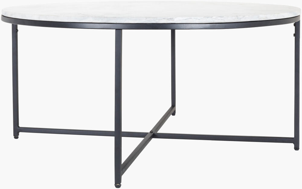 Surya Anastasia SIS-002 Whit Natural Marble Top Coffee Table