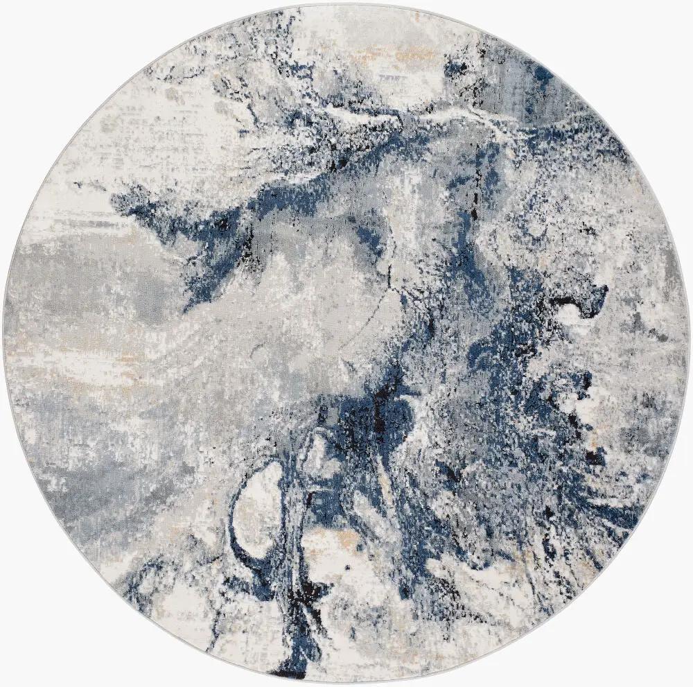 LIVABLISS Jolie JLO-2320 Dark-Blue Round Area Rug