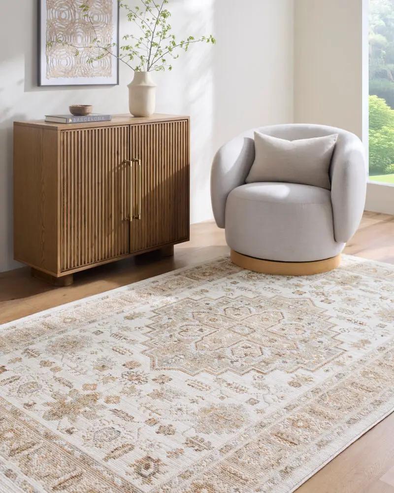 LIVABLISS Pierre Loti PPL-2303 Off-White Area Rug in a bright room