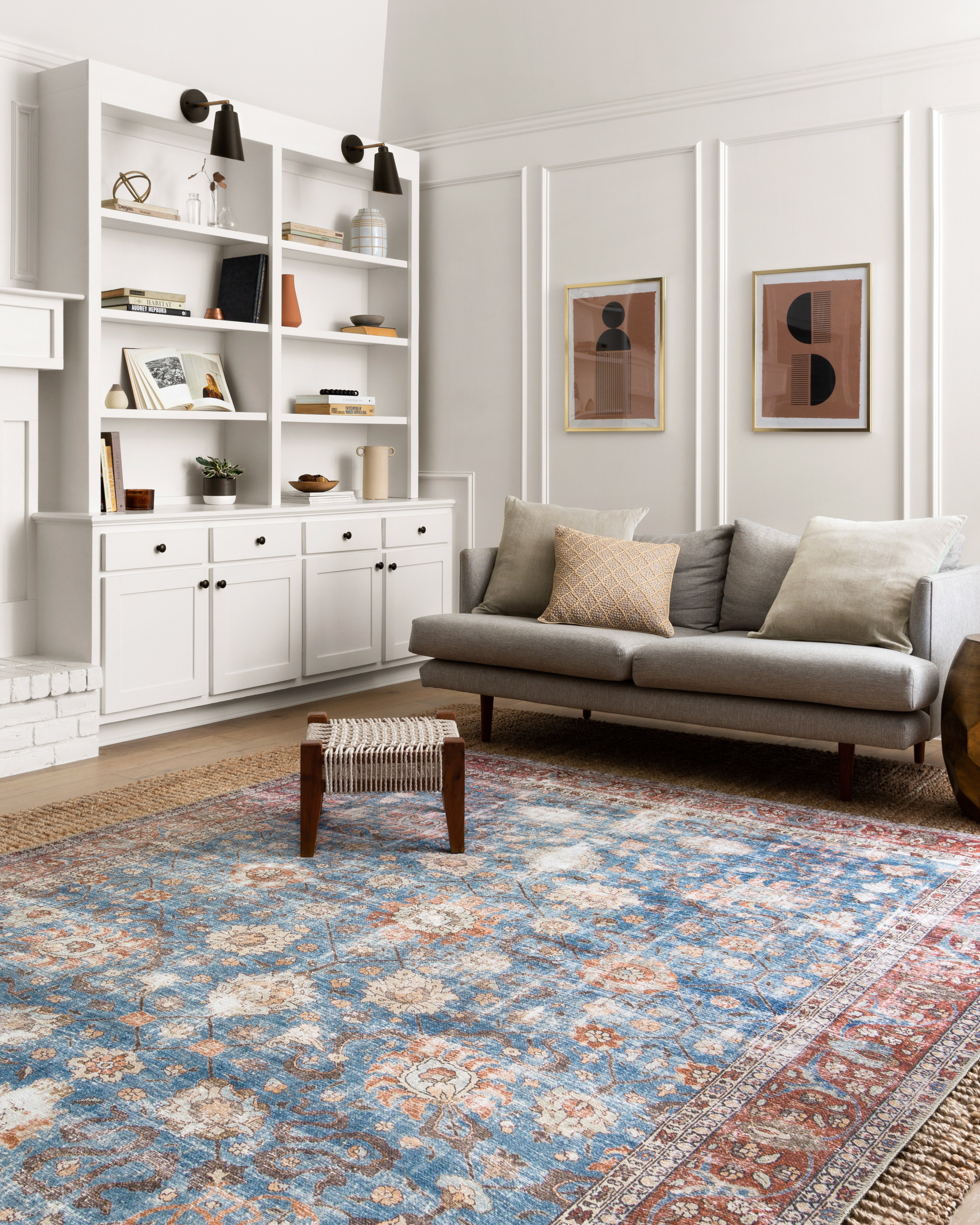 Loloi Loren LQ-01 Blue / Brick Area Rug