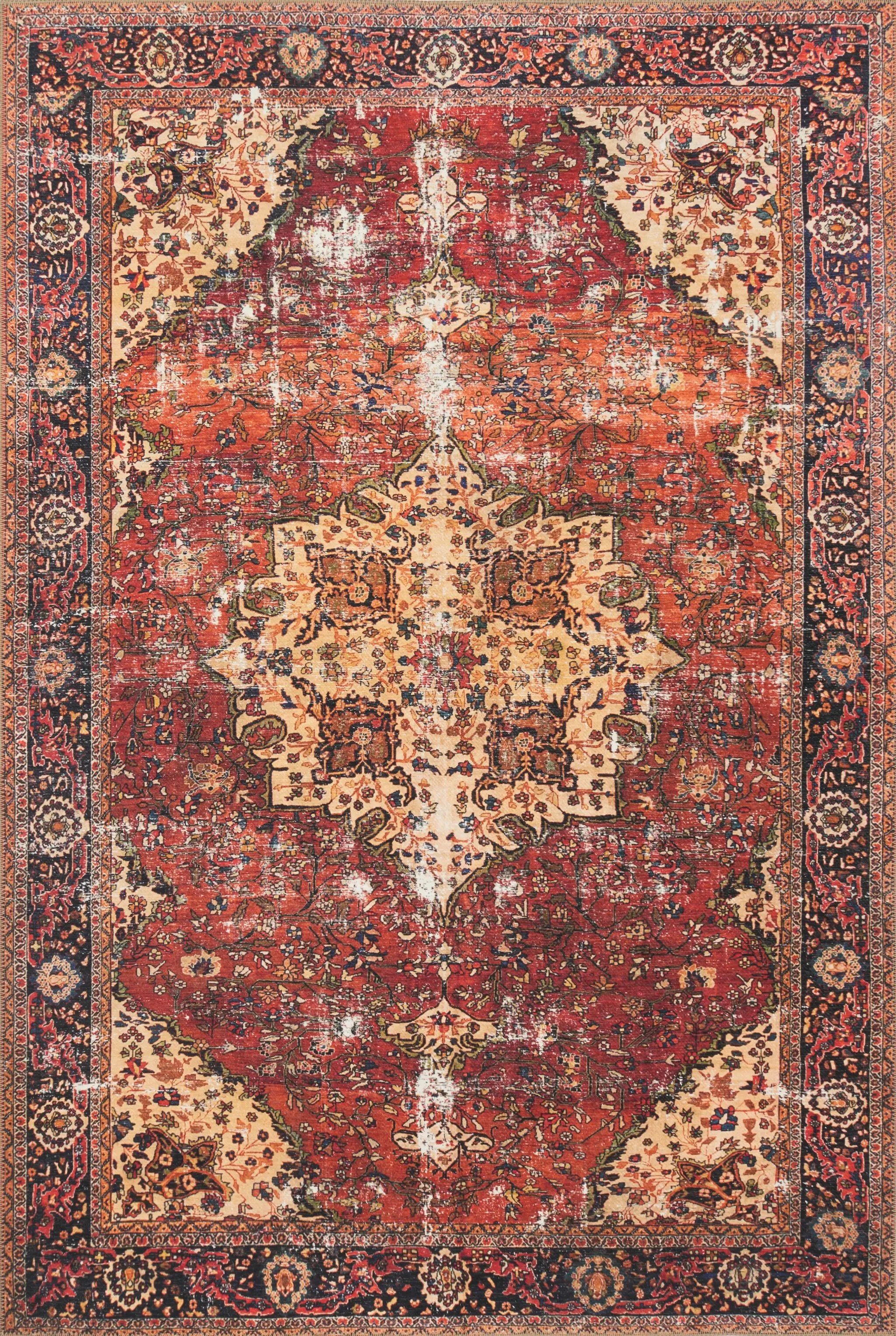 Loren LQ-07 Red / Navy Area Rug by Loloi