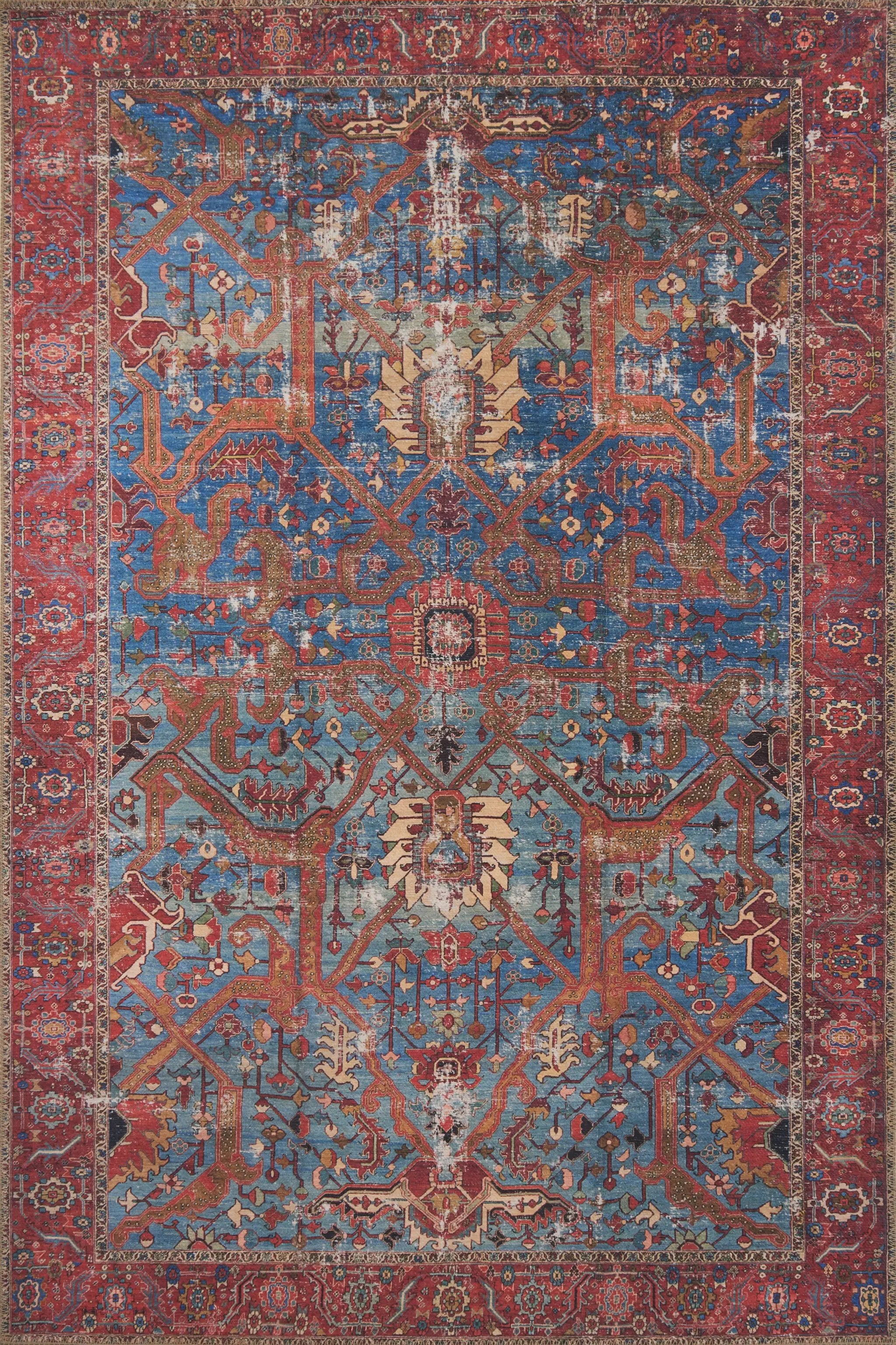 Loren LQ-10 Blue / Red Area Rug by Loloi
