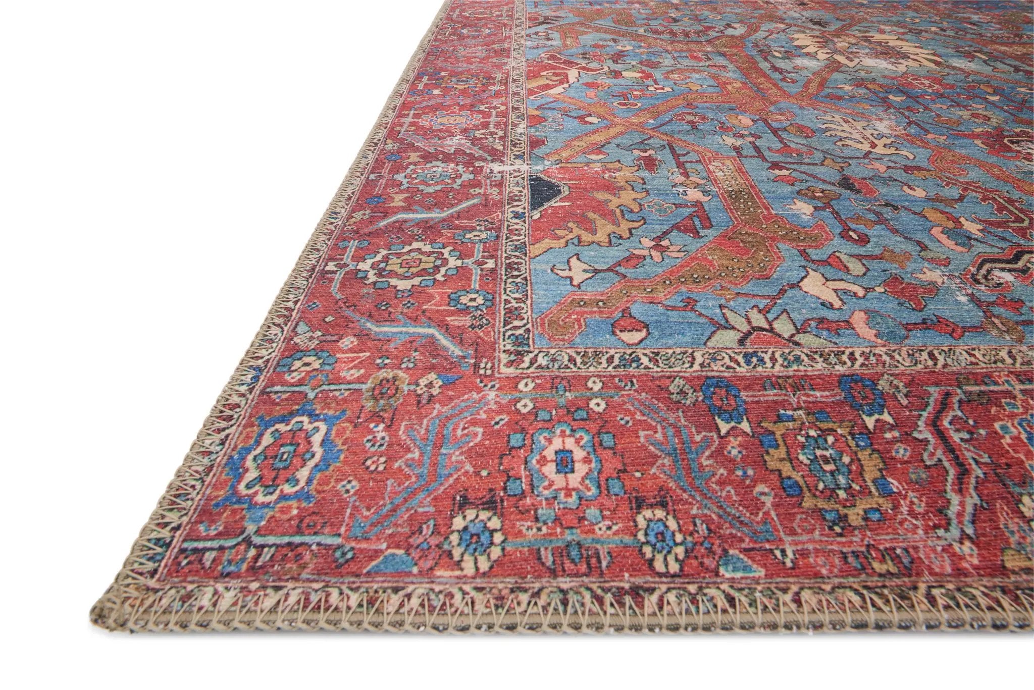 Loren LQ-10 Blue / Red Area Rug by Loloi