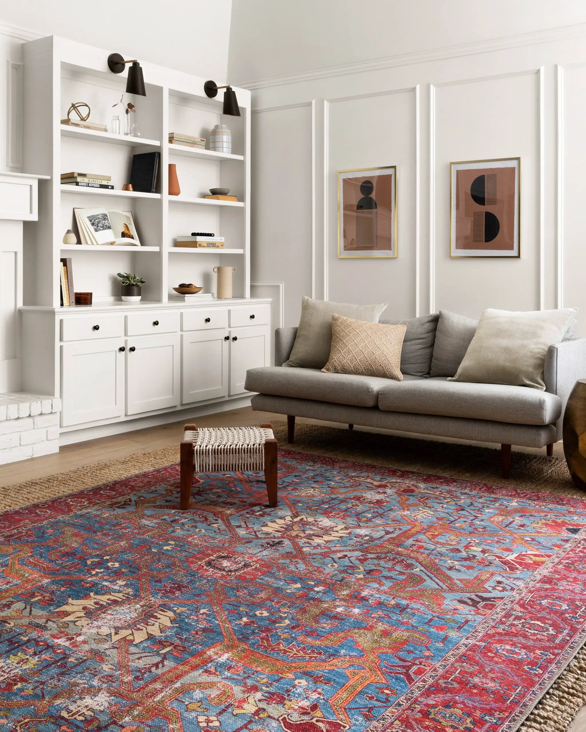 Loren LQ-10 Blue / Red Area Rug by Loloi