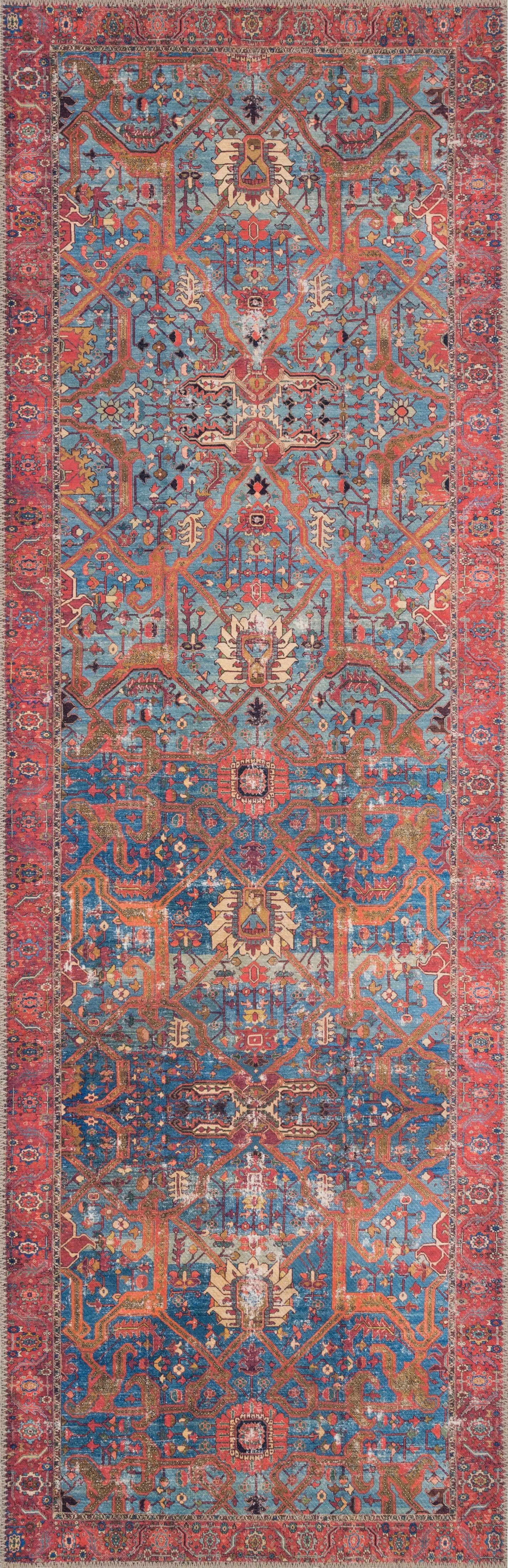 Loren LQ-10 Blue / Red Area Rug by Loloi