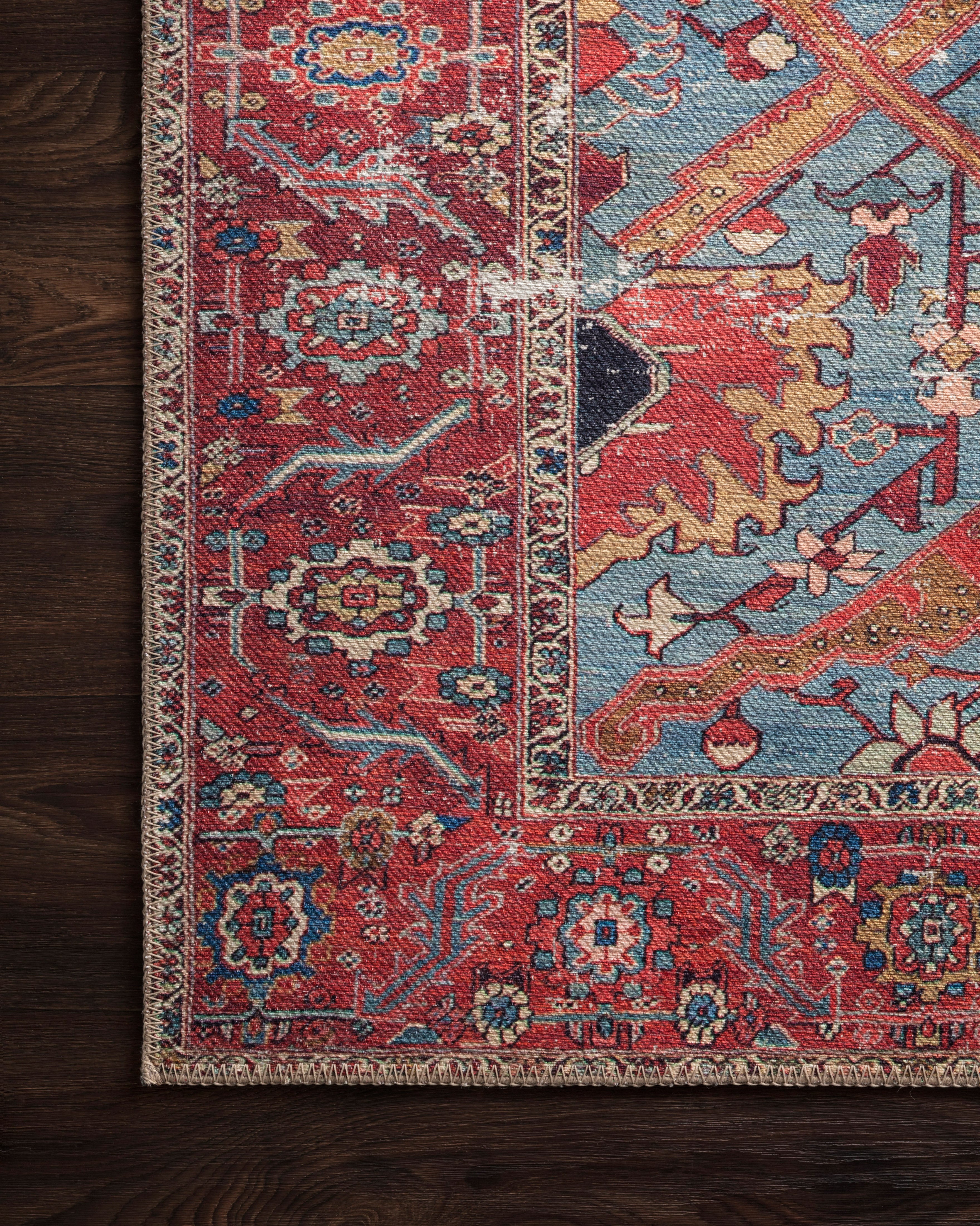 Loloi Loren LQ-10 Blue / Red Area Rug