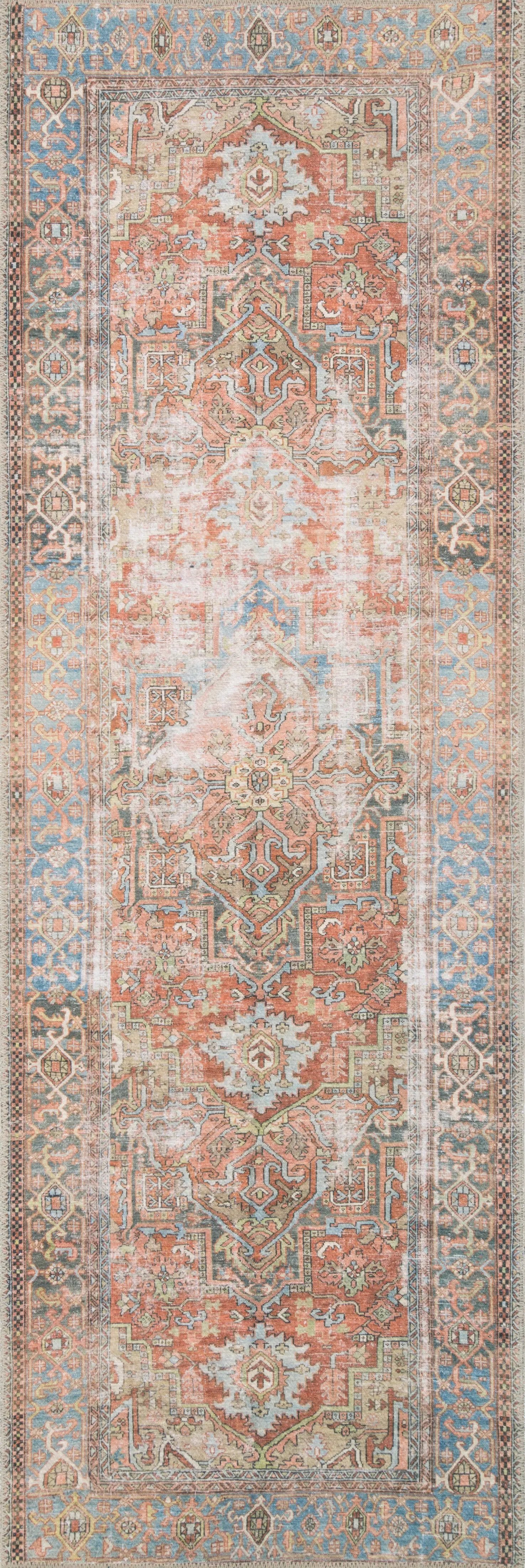 Loren LQ-15 Terracotta / Sky Area Rug by Loloi