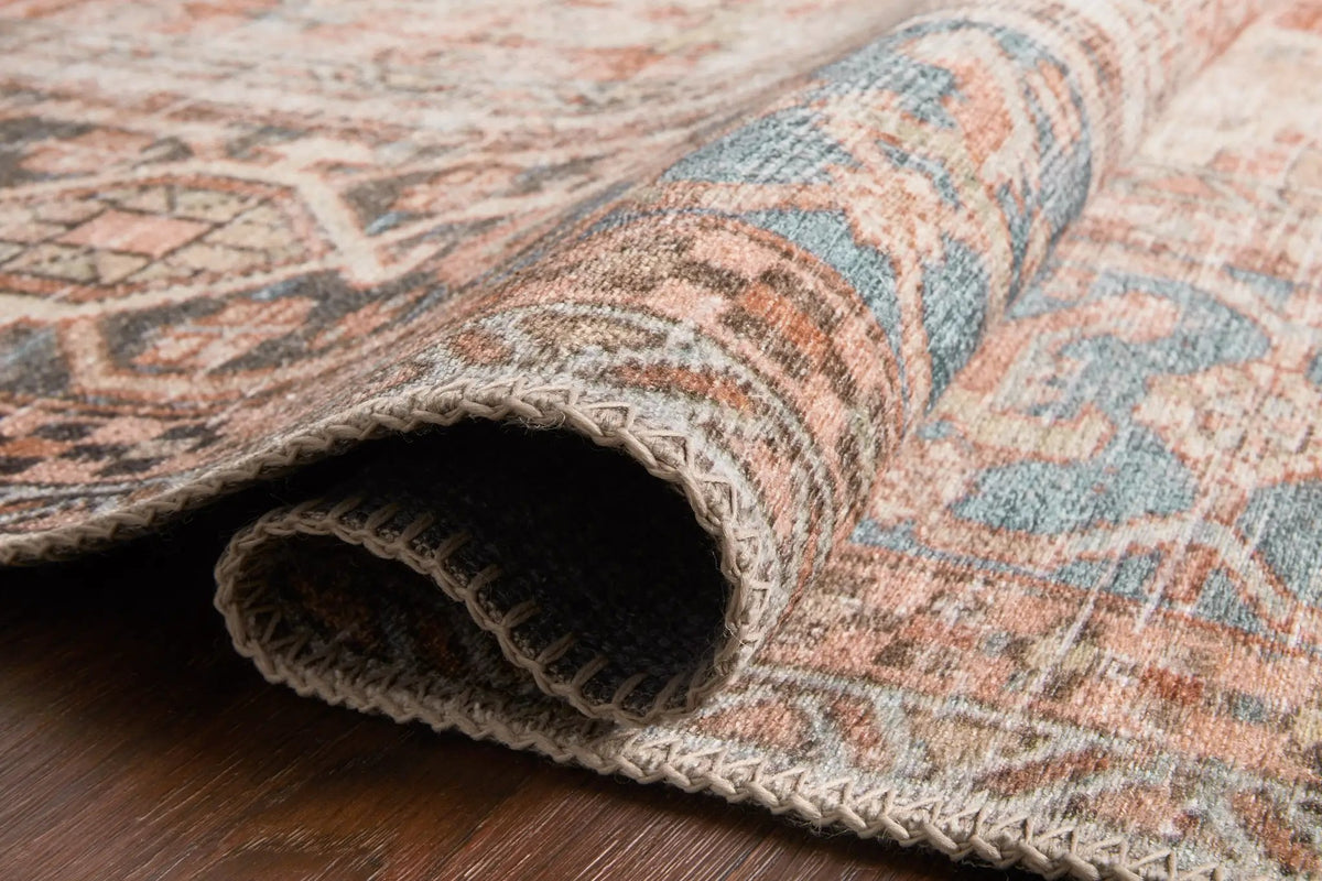 Loren LQ-15 Terracotta / Sky Area Rug by Loloi