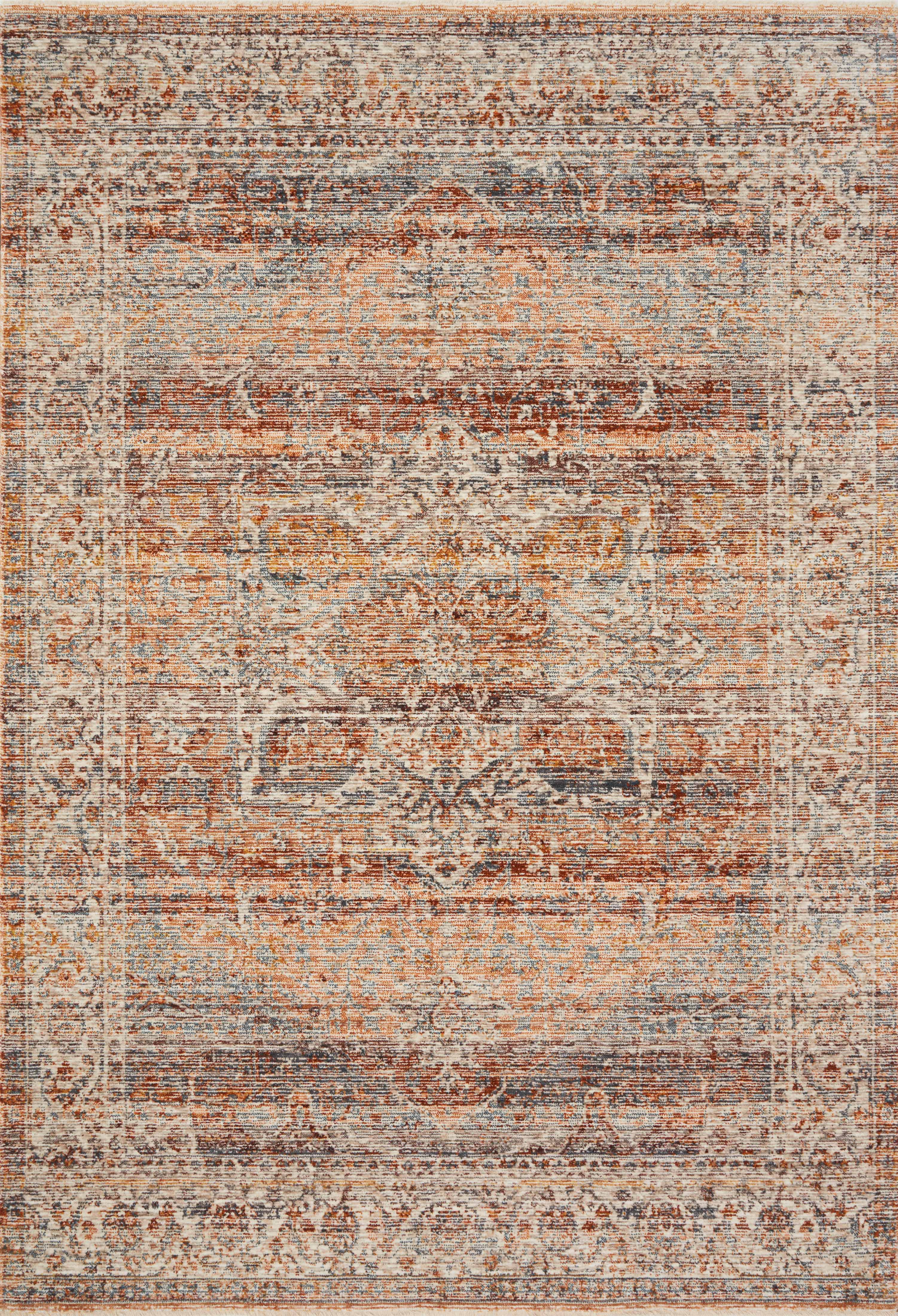 Loloi Lourdes LOU-07 Tangerine / Ocean Area Rug