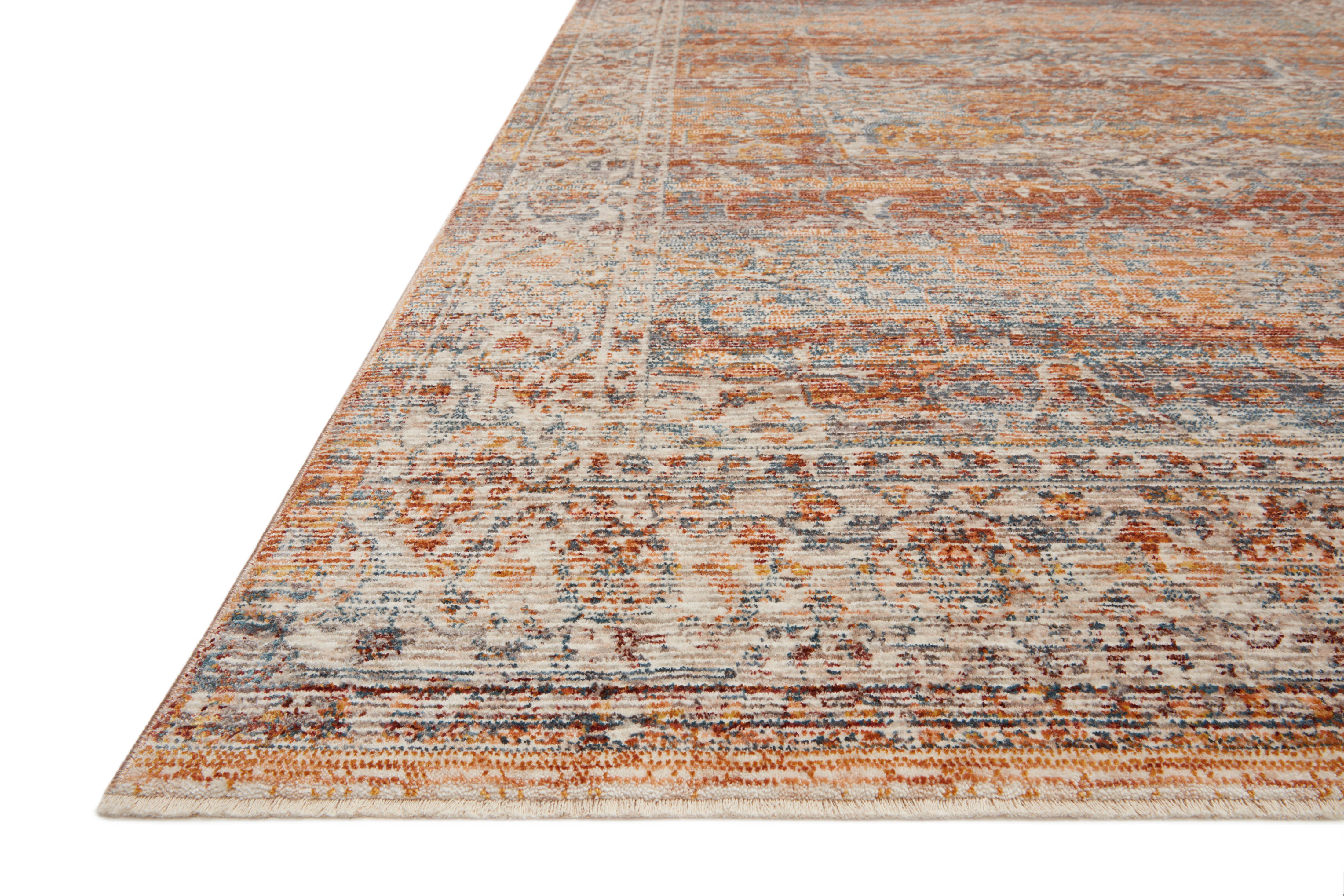 Loloi Lourdes LOU-07 Tangerine / Ocean Area Rug