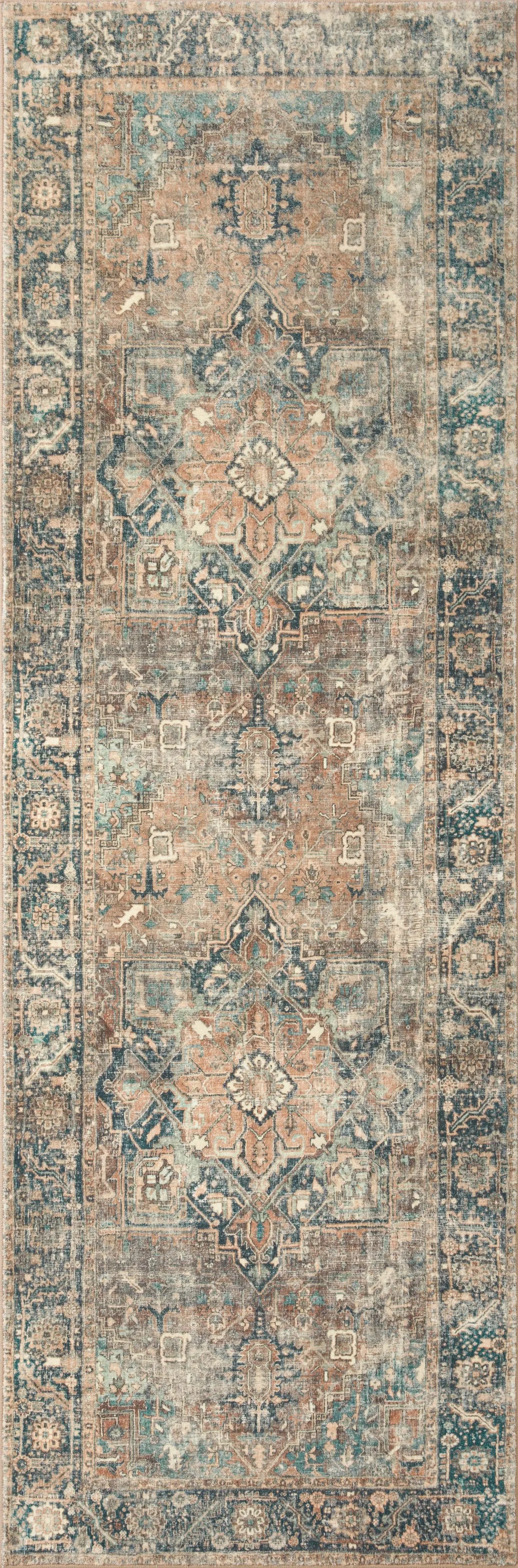 Margot MAT-02 Terracotta / Lagoon Area Rug by Loloi