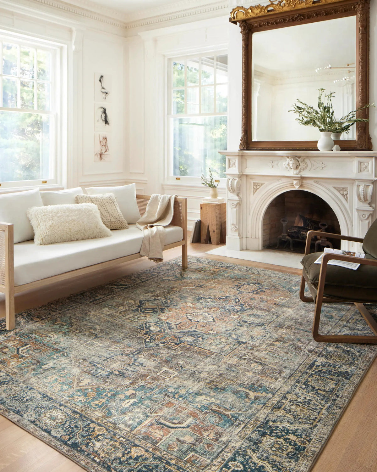 Margot MAT-02 Terracotta / Lagoon Area Rug by Loloi