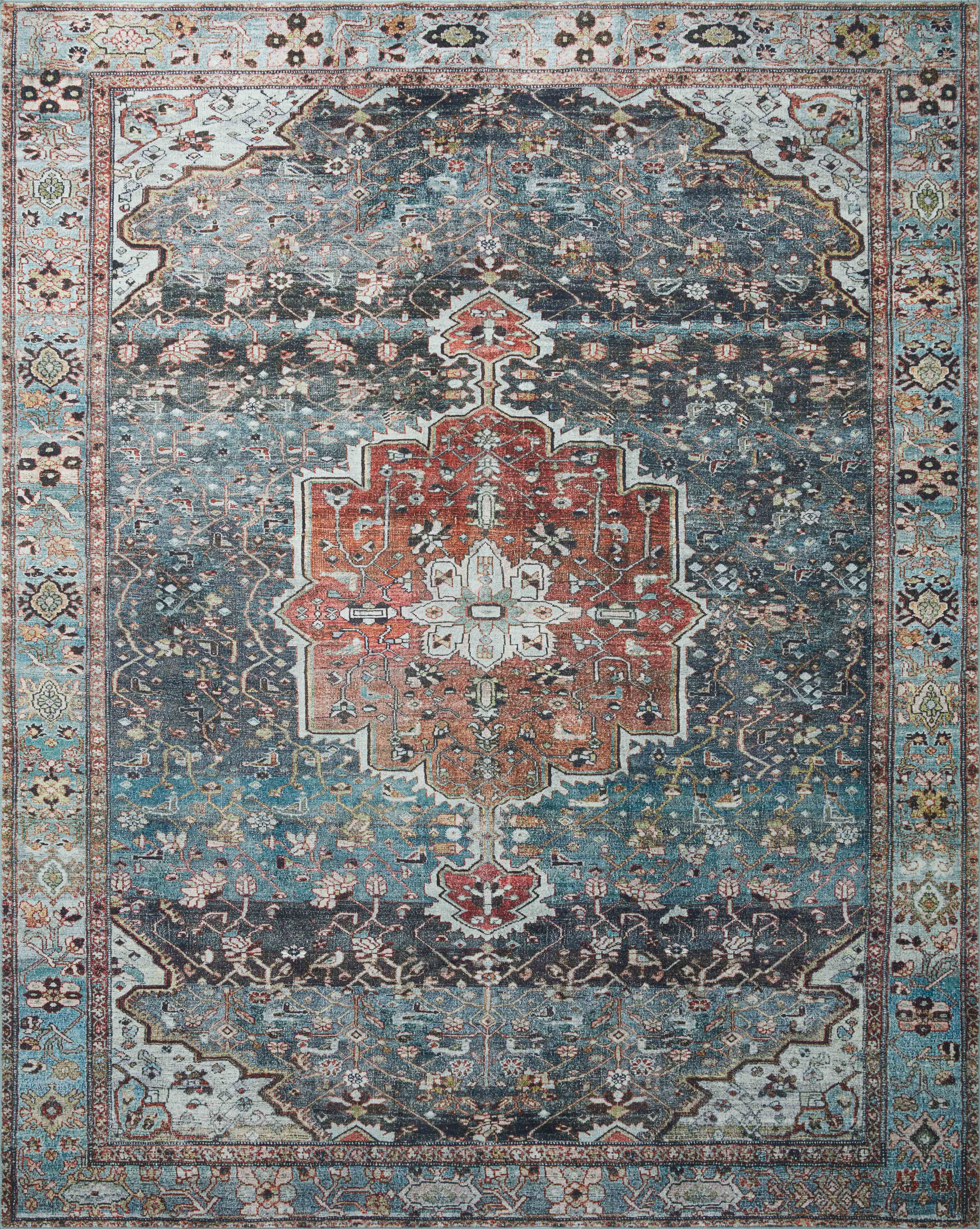 Loloi Margot MAT-05 Ocean / Brick Area Rug