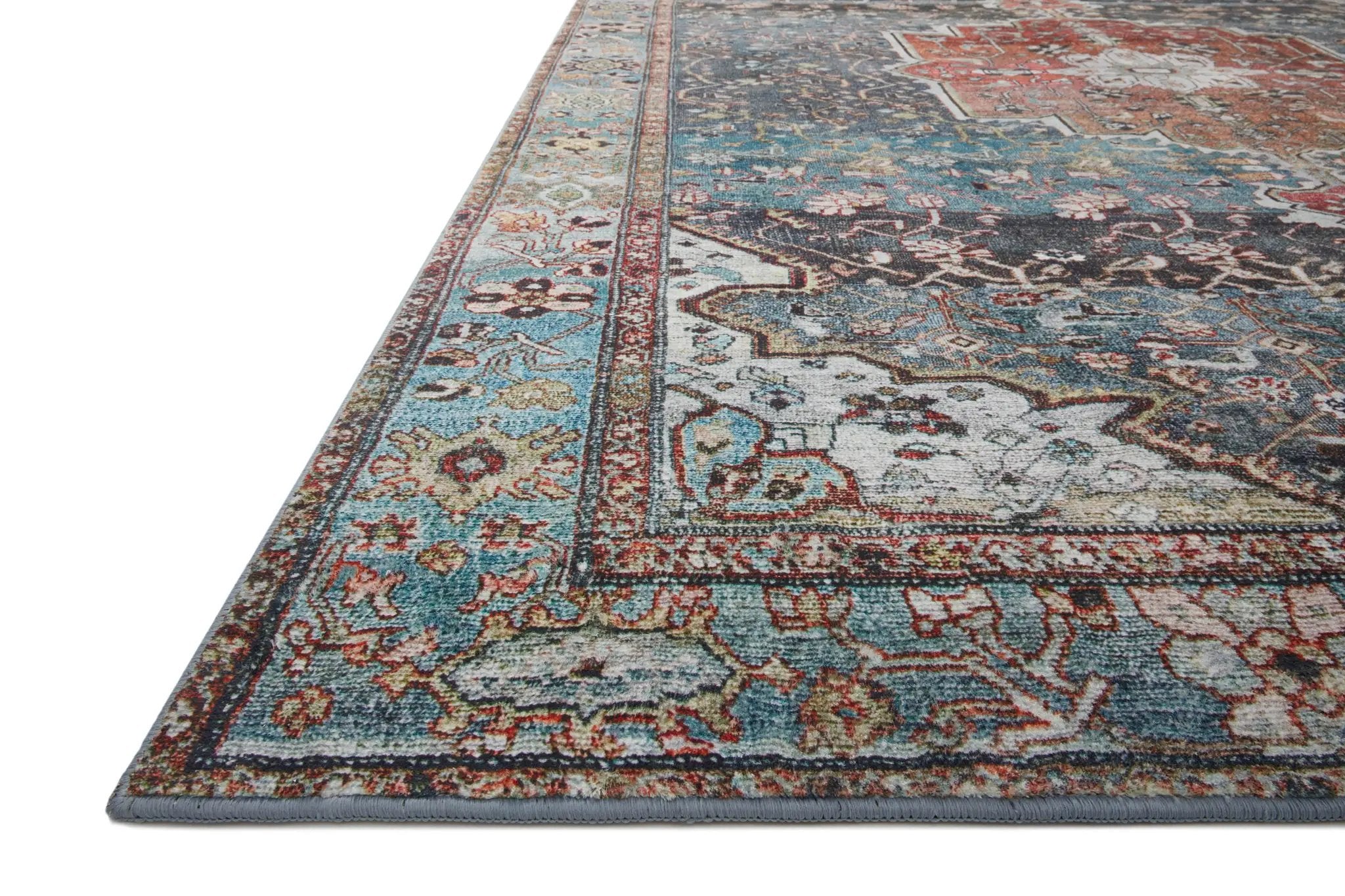 Margot MAT-05 Ocean / Brick Area Rug by Loloi