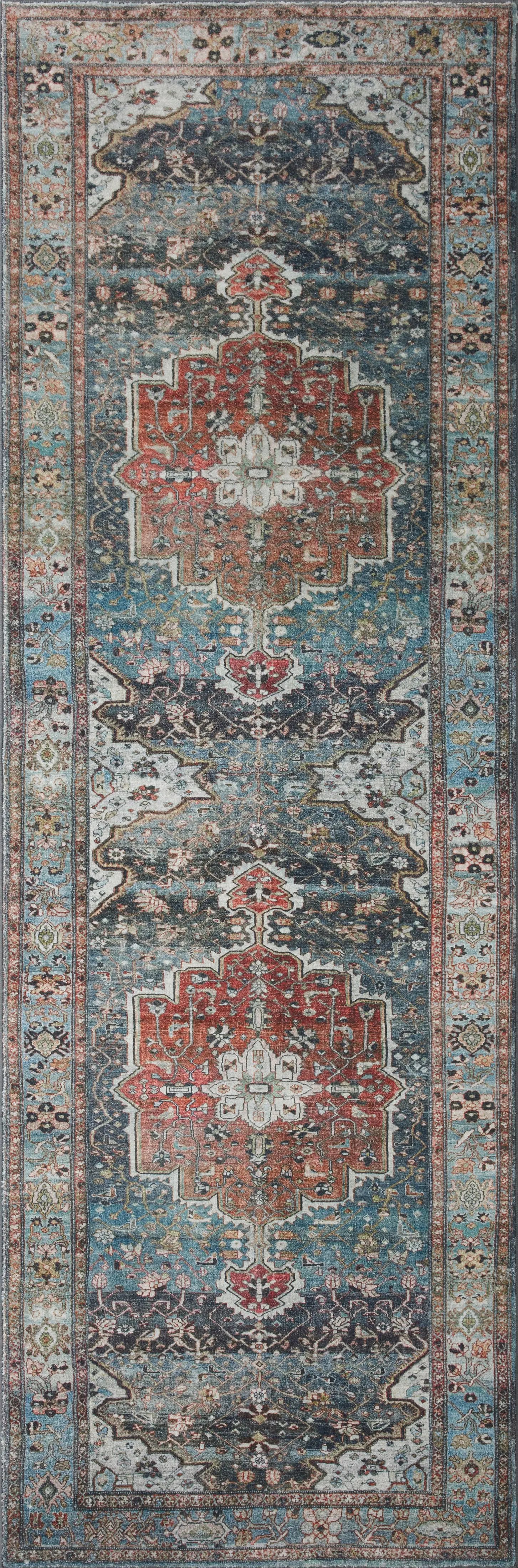 Margot MAT-05 Ocean / Brick Area Rug by Loloi