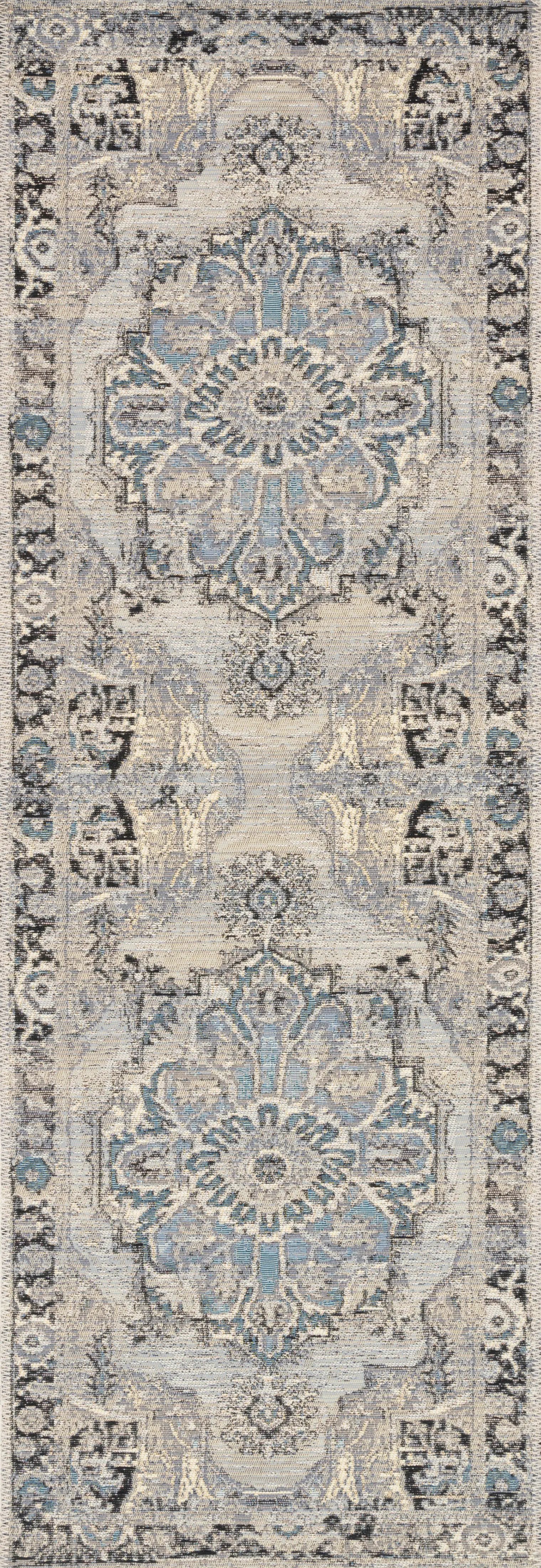 Mika MIK-01 Grey / Blue Area Rug by Loloi