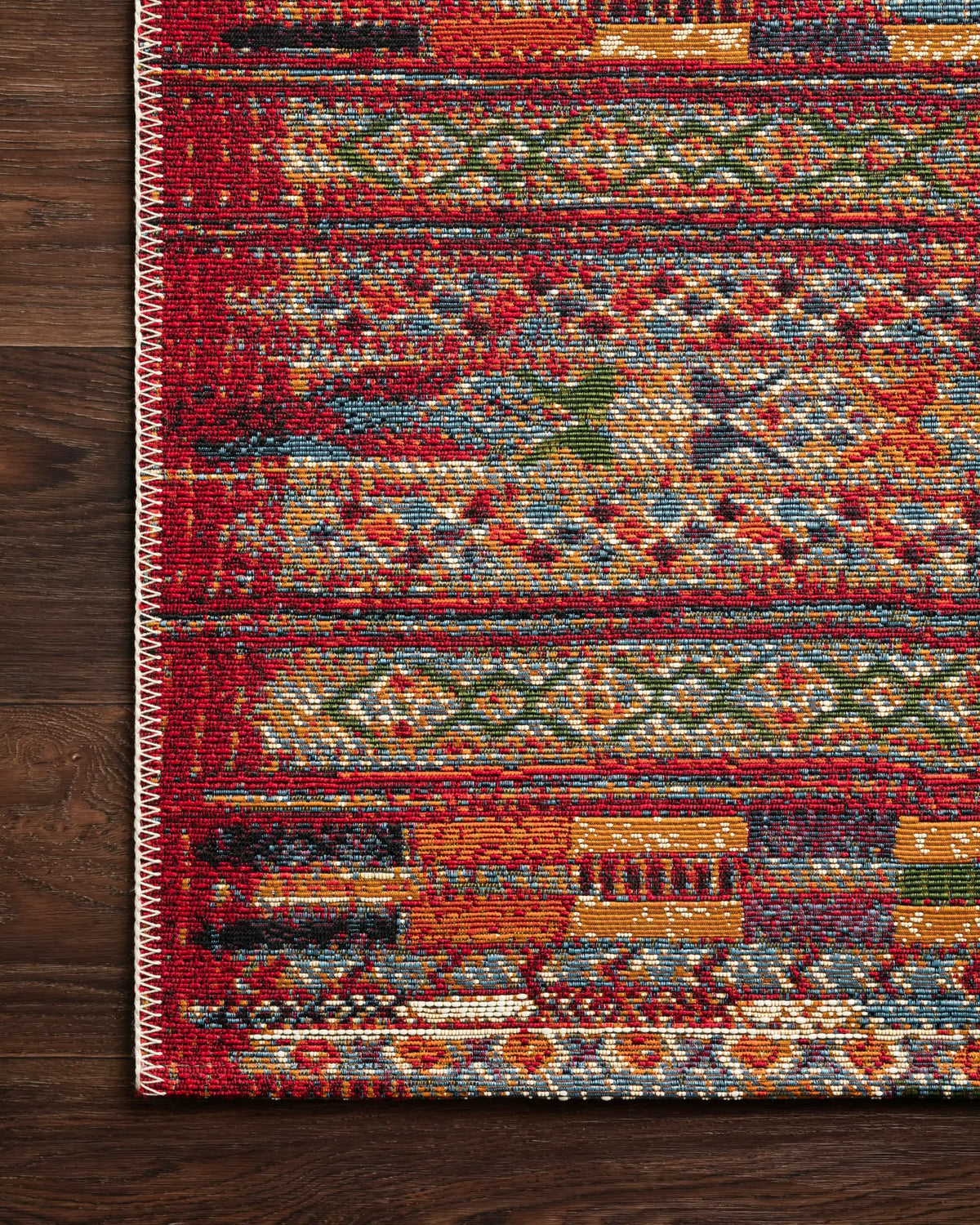 Mika MIK-09 Red / Multi Area Rug by Loloi