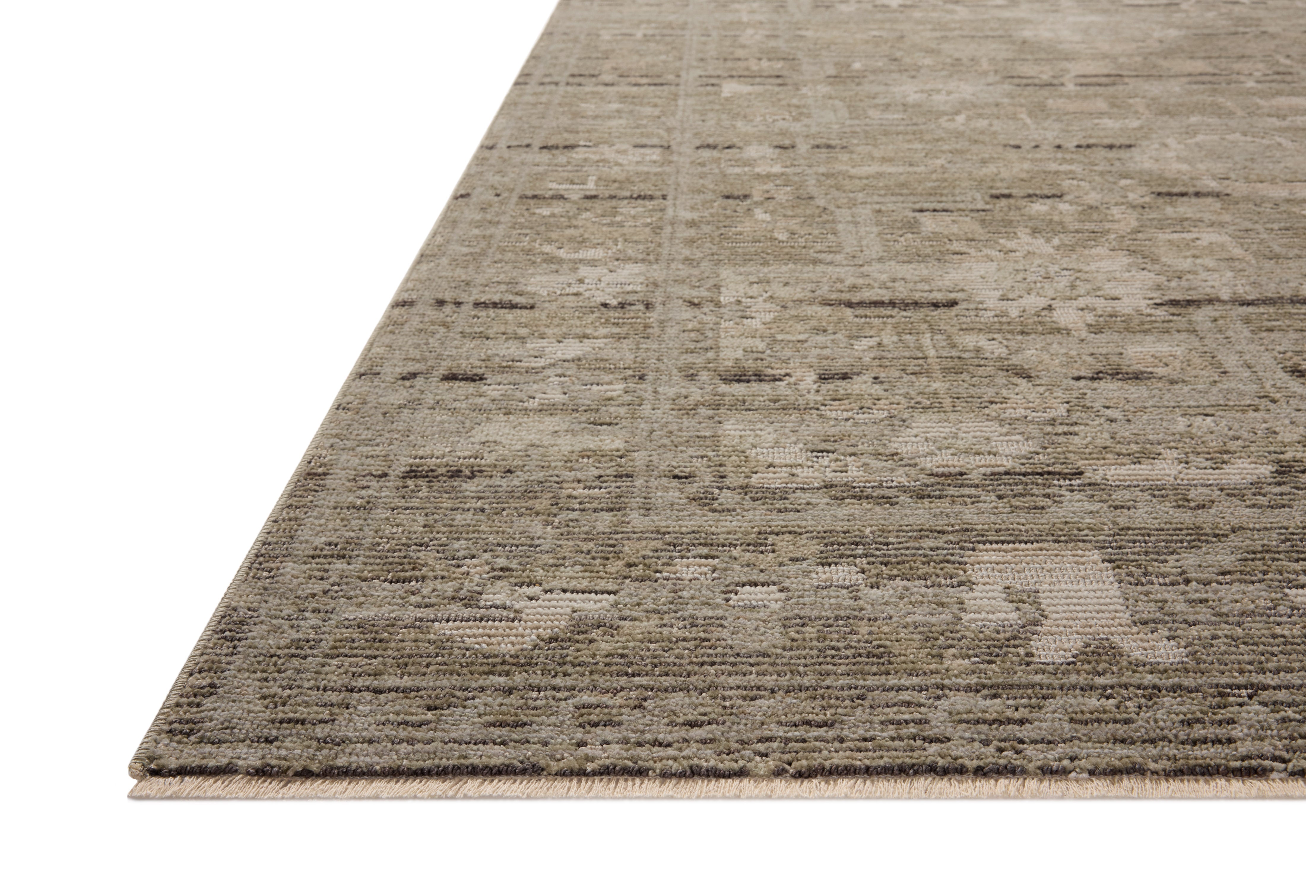 Loloi Milena MLE?01 Sage and ivory vintage?style area rug with neutral pattern, power?loomed polyester construction