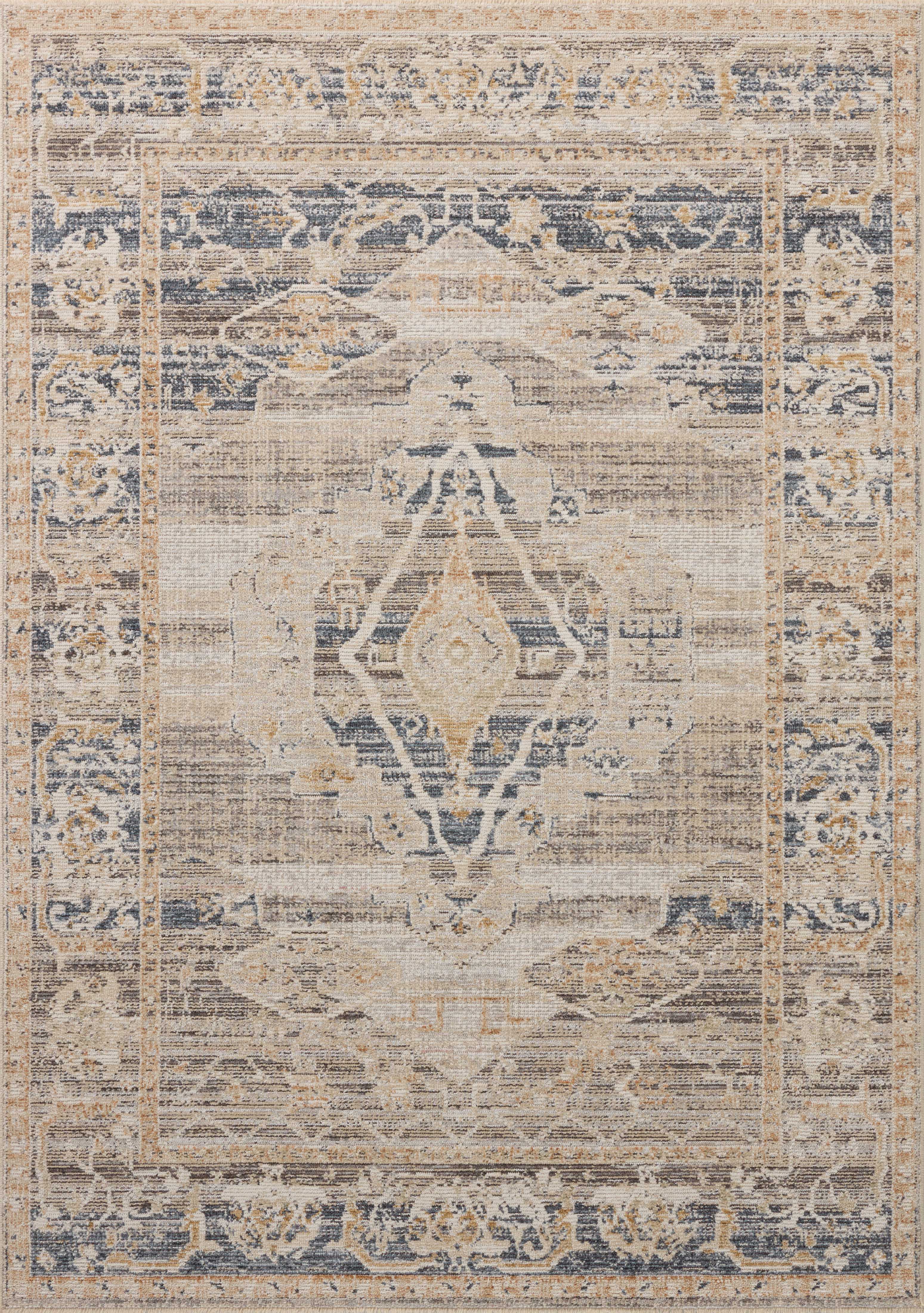 Loloi Milena MLE-04 natural and ivory vintage area rug featuring neutral tones and traditional pattern