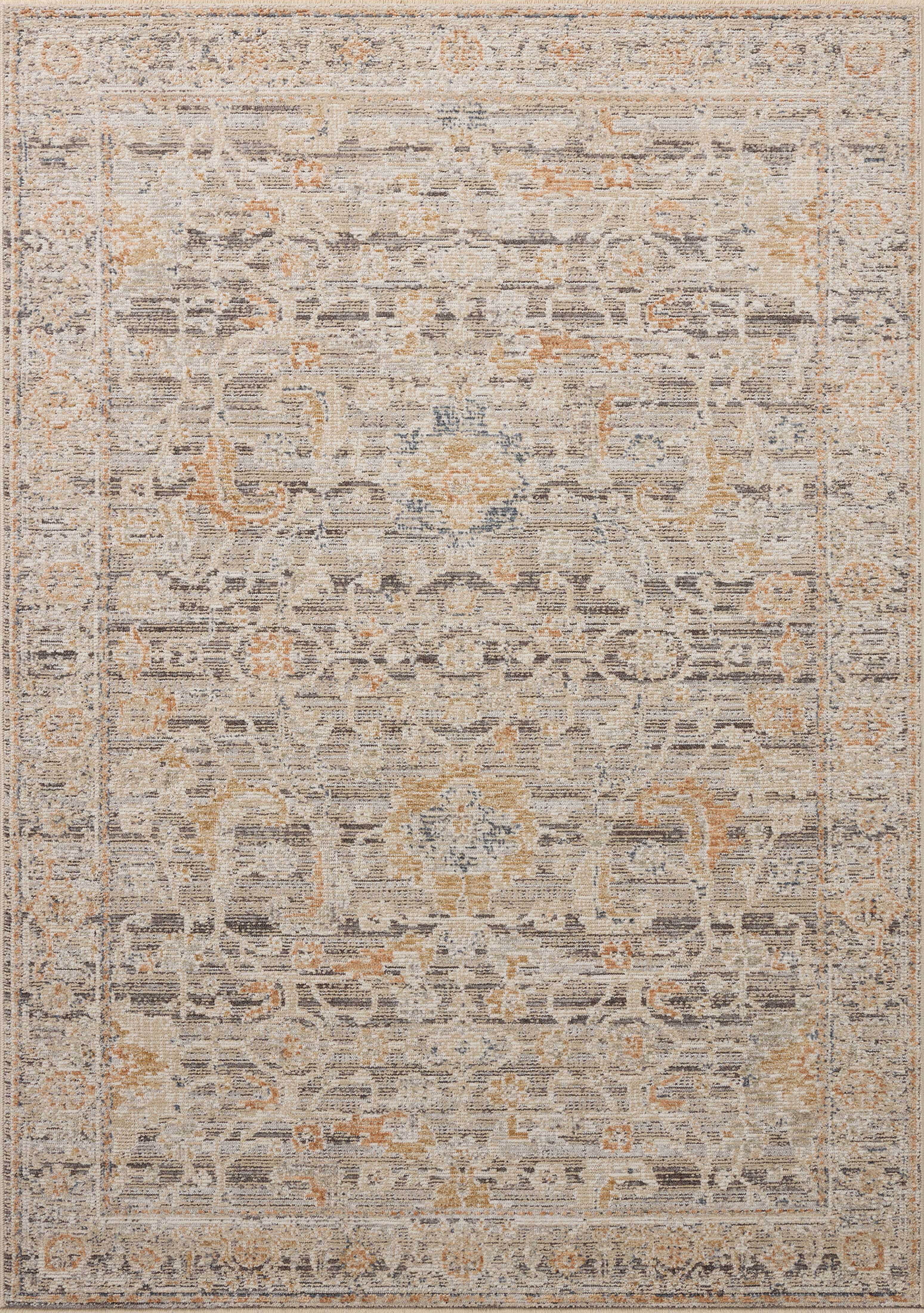 Loloi Milena MLE-05 charcoal and apricot vintage-style area rug with warm accents and classic design