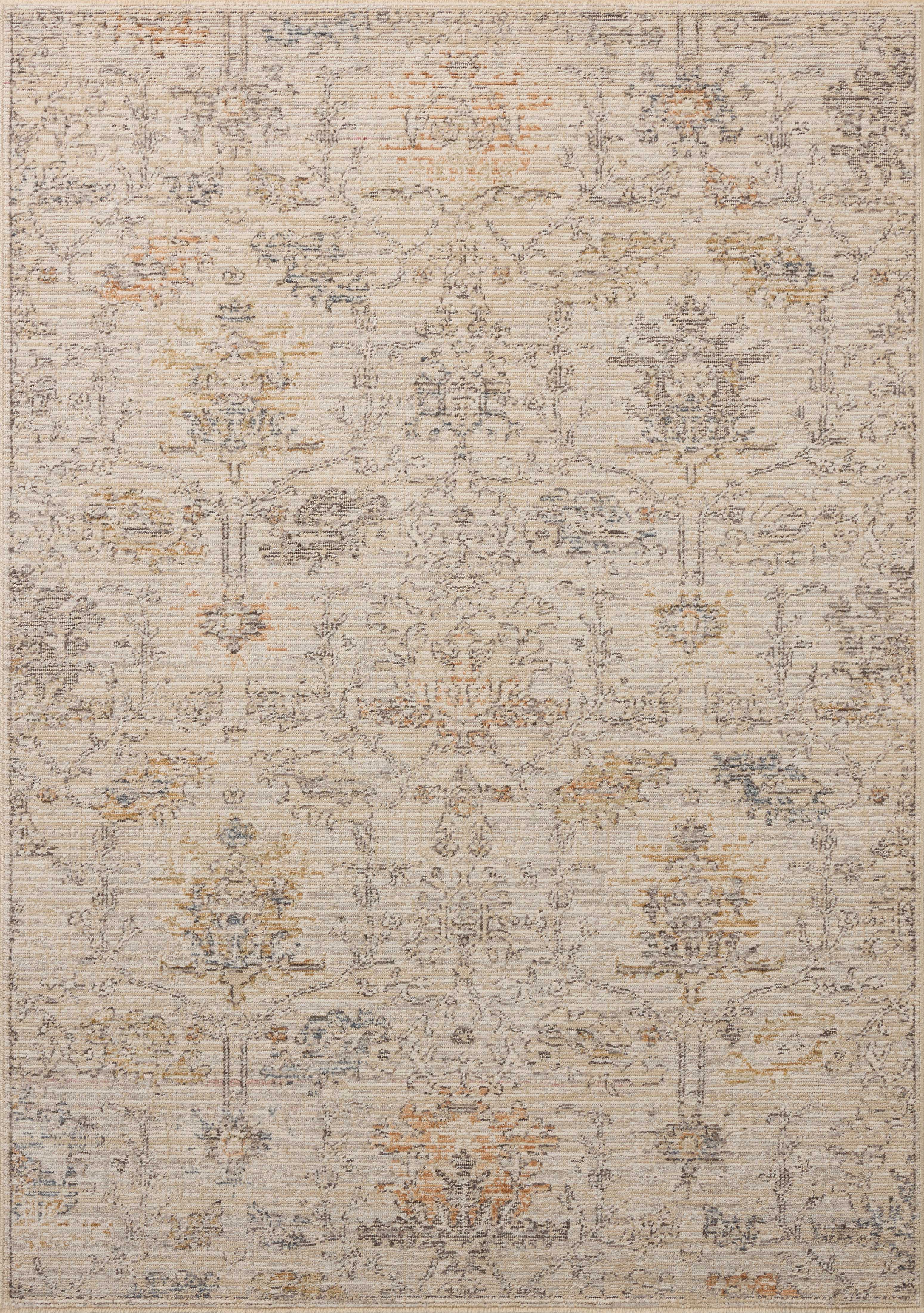 Loloi Milena MLE-07 ivory and granite vintage area rug with subtle contrast and traditional motif