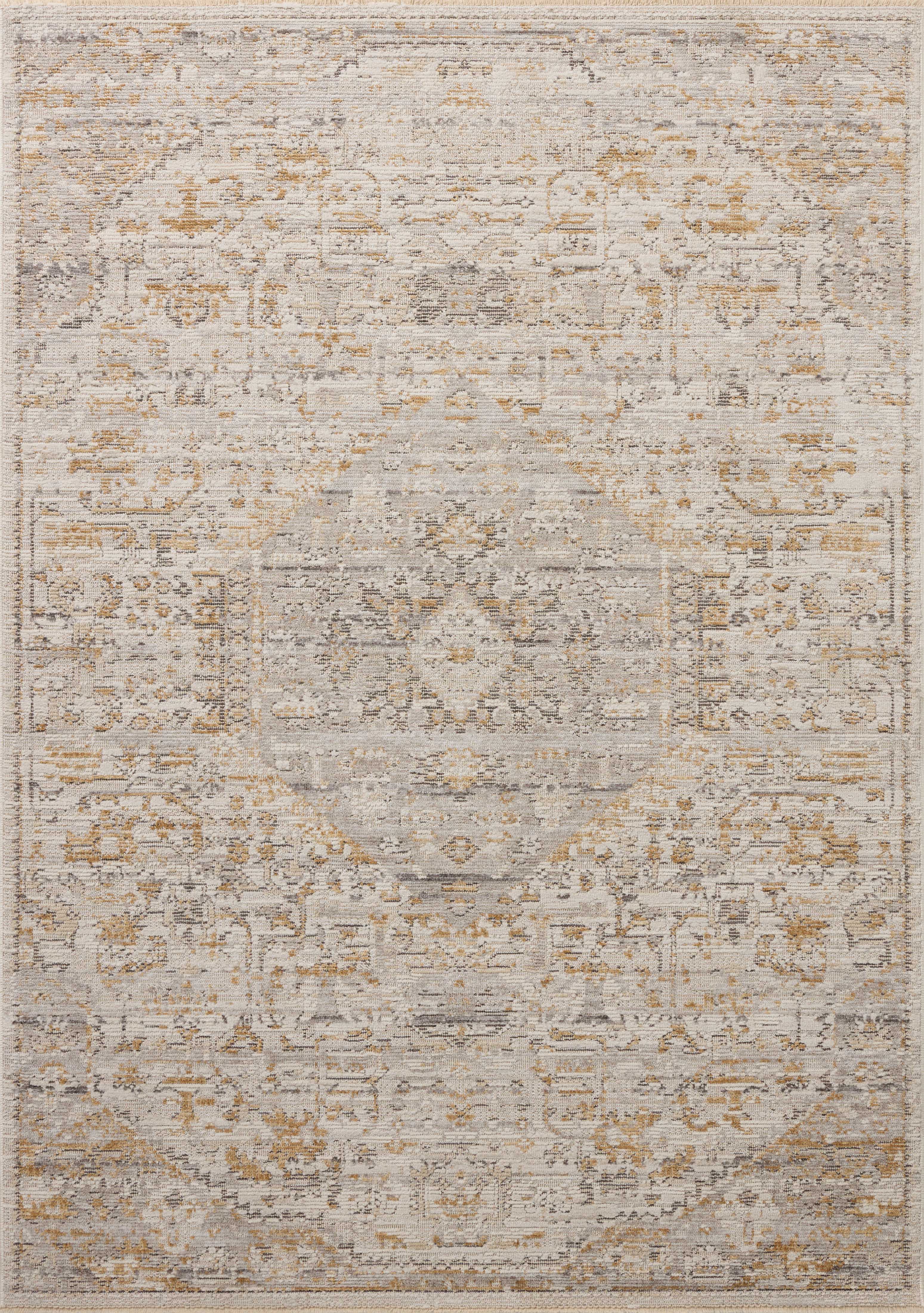 Loloi Milena MLE-09 ivory and ochre vintage area rug with warm accents and classic decorative pattern