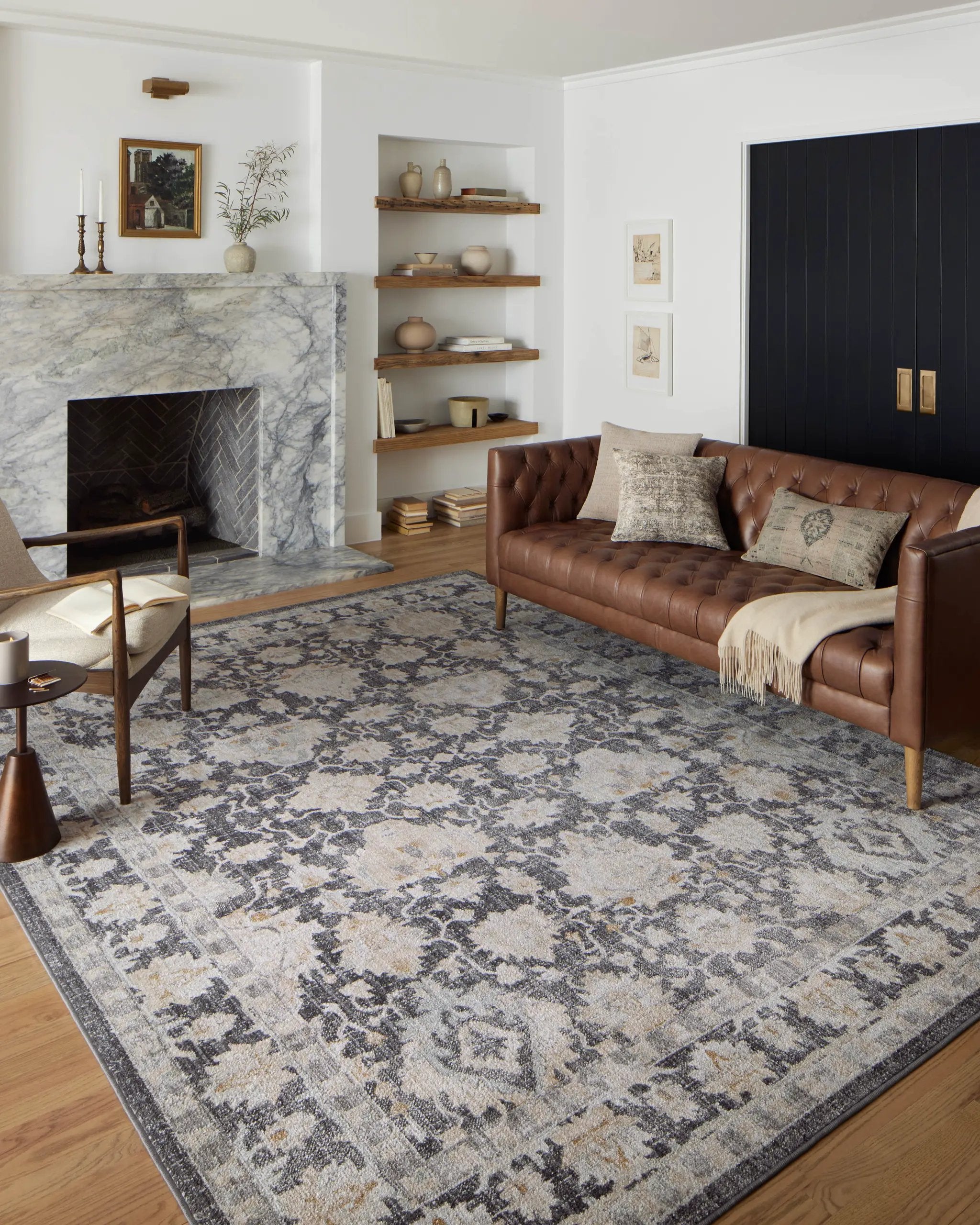 Monroe MON-05 Charcoal / Natural Area Rug by Loloi