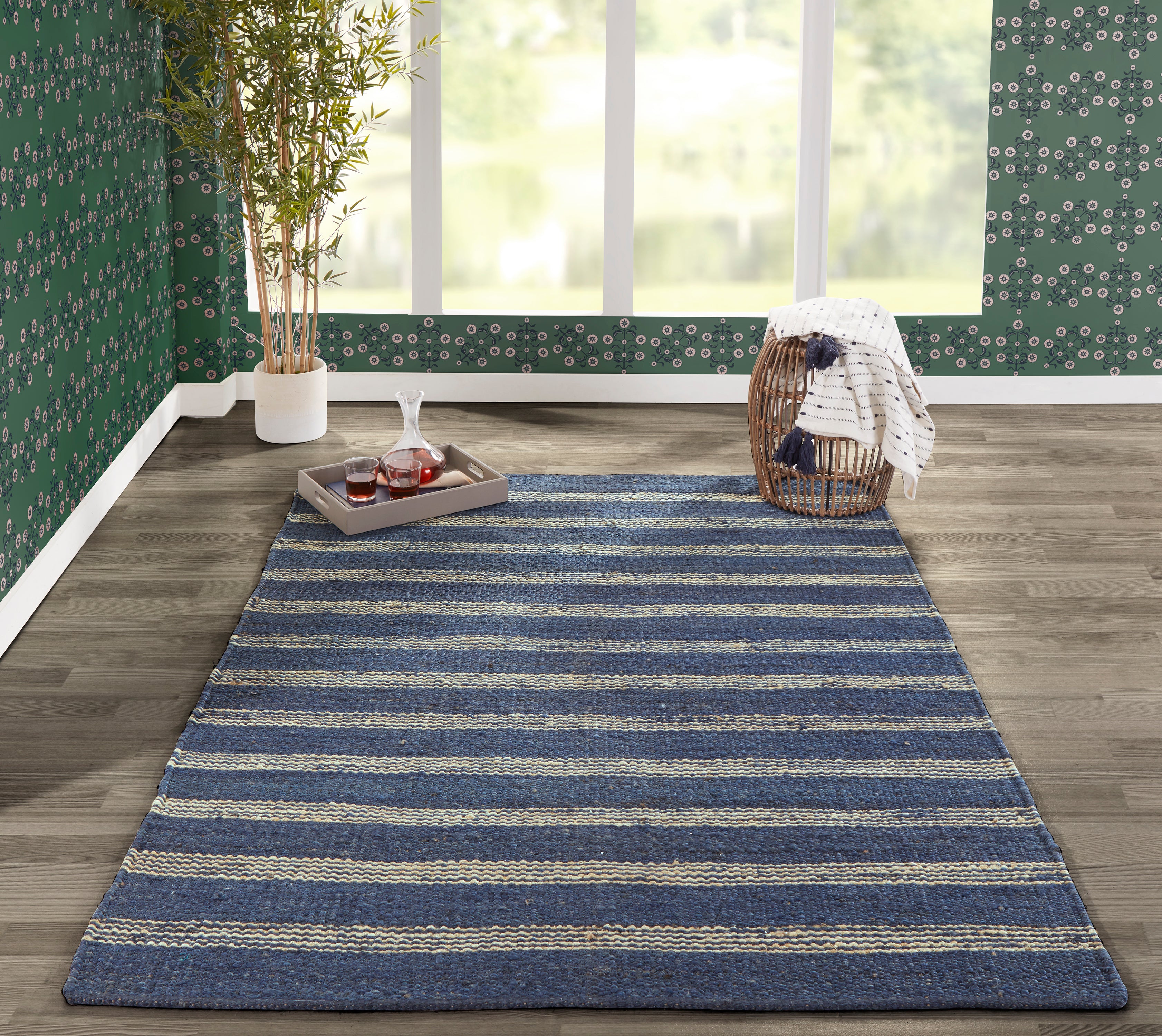 Novogratz Montauk MTK-1 Navy Hand Woven Area Rug by Momeni