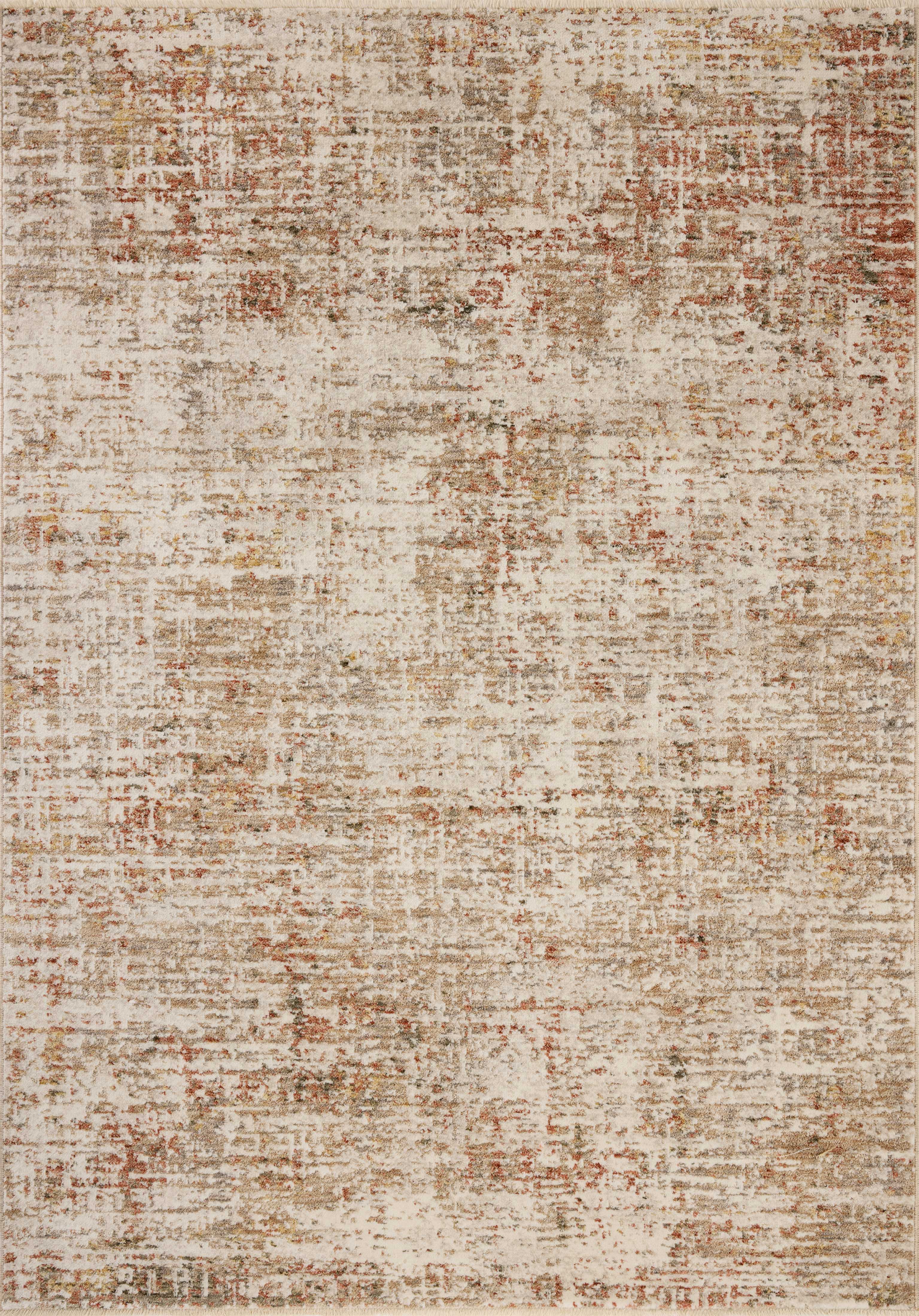 A power-loomed polyester and polypropylene area rug with graphic flair in warm natural and glowing sunset tones, the Nellie NEL-02 Natural / Sunset Area Rug anchors any room