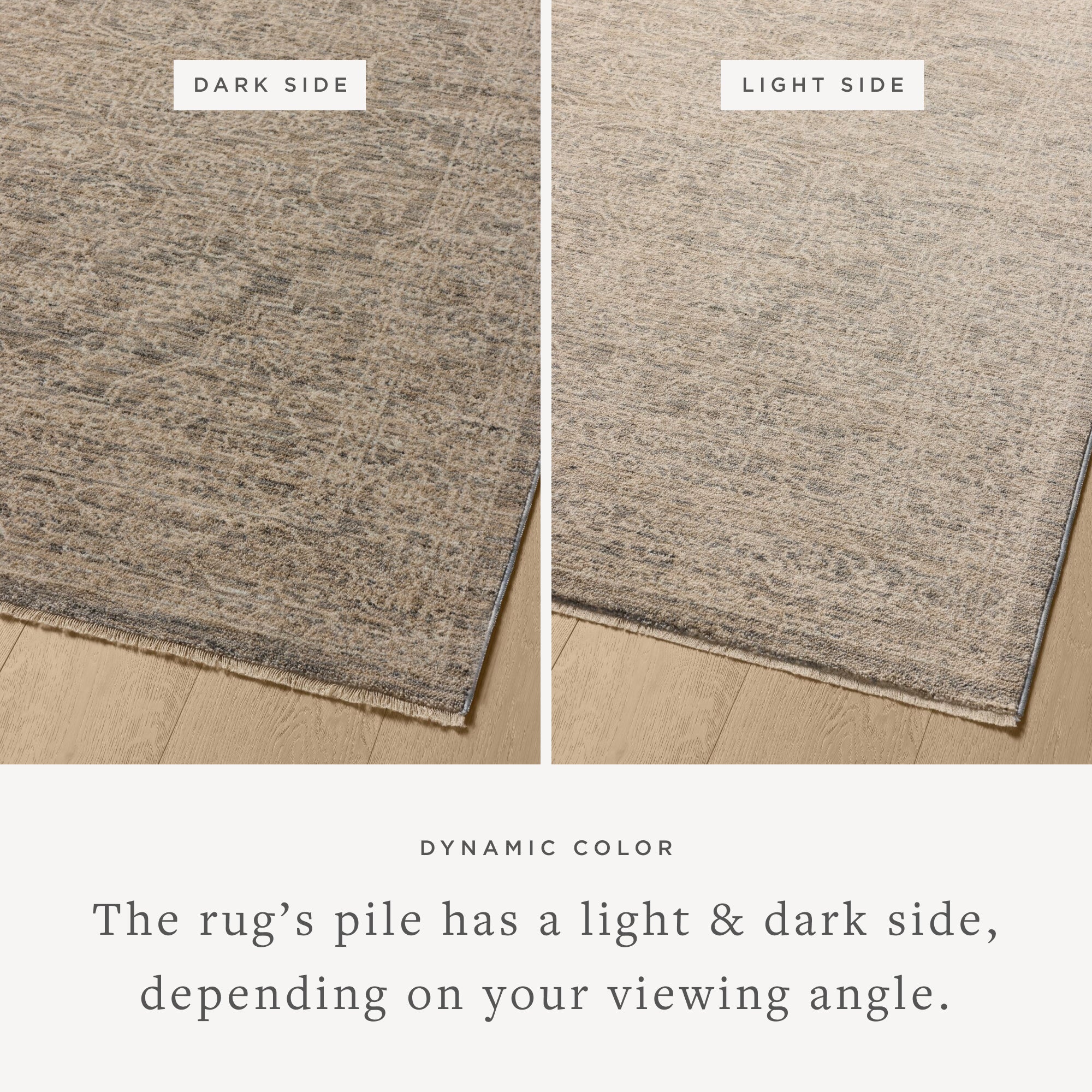 Dressed in cool slate and warm natural hues with vintage and distressed detail, the Newman NEW-01 Slate / Natural Area Rug is a power-loomed polyester area rug that completes any room