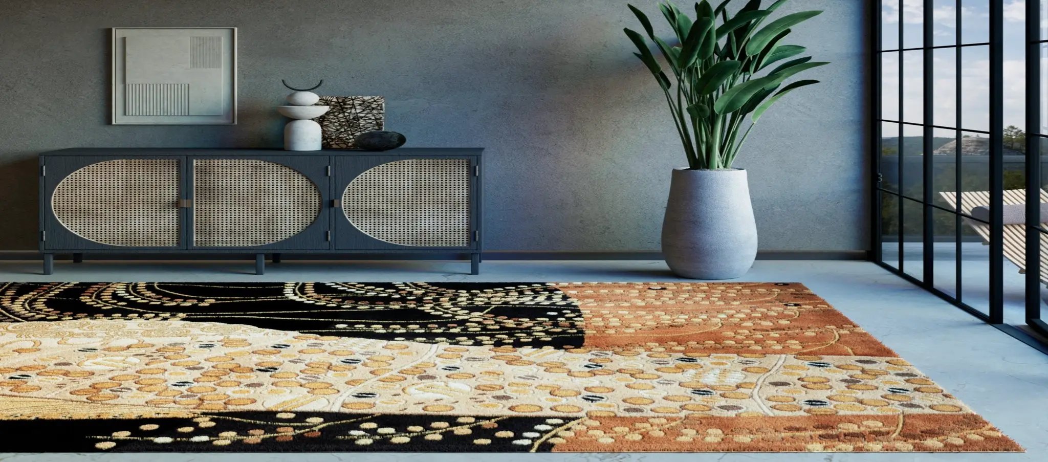 New Wave NW-01 Black Area Rug by Momeni